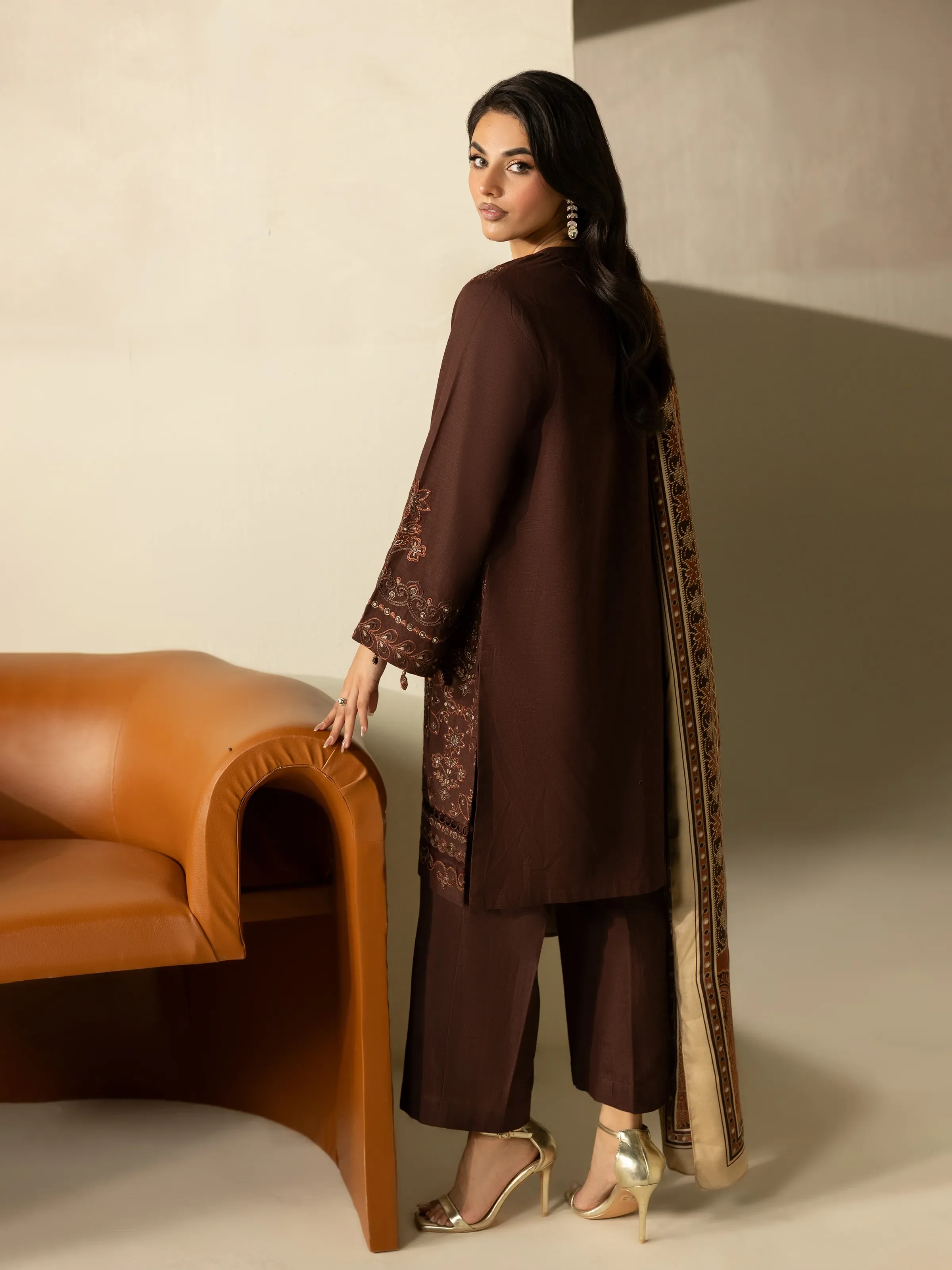 Pret Embroidered Khaddar Suit - EWTKED5-84019-3P - Image 6