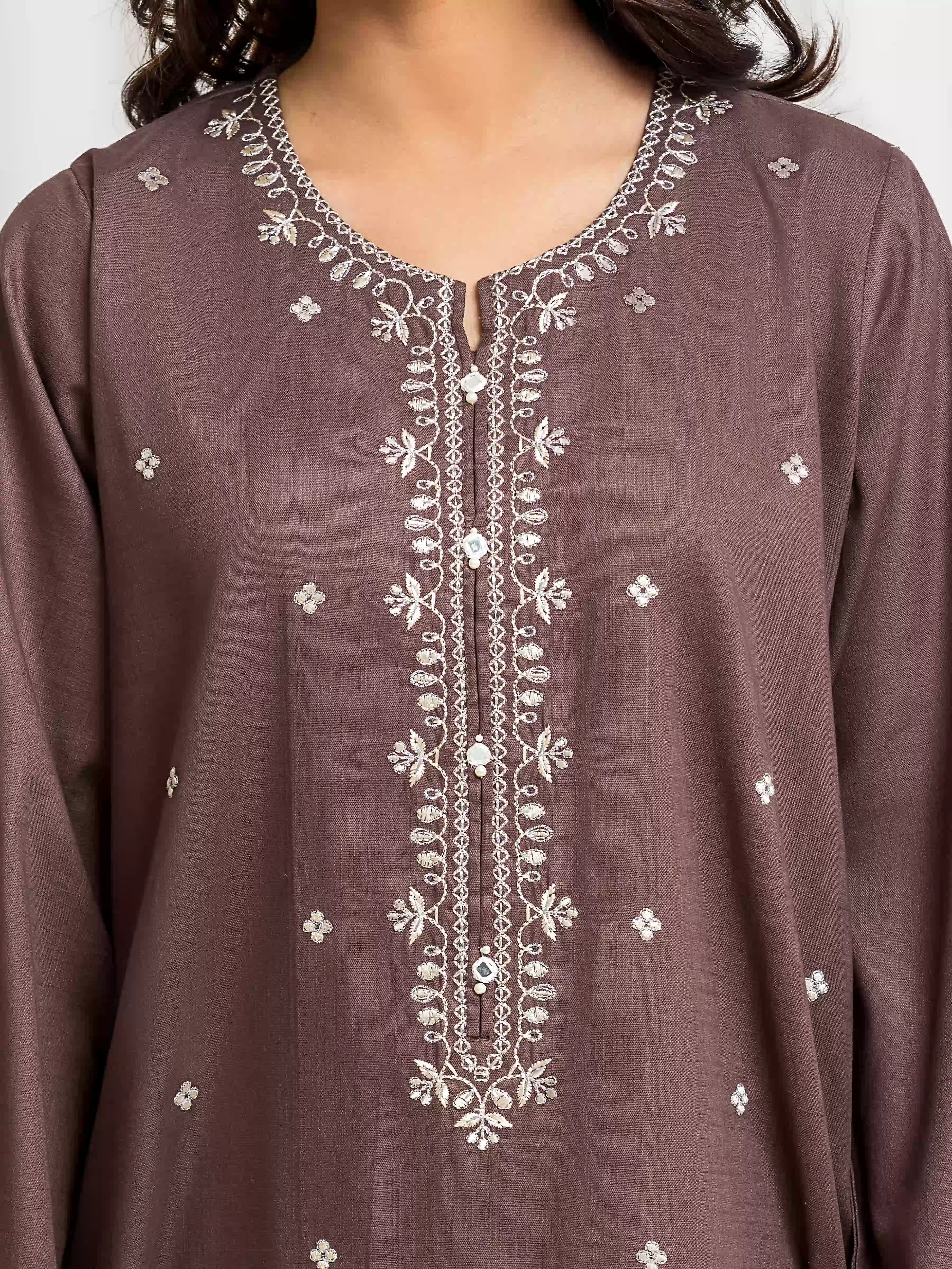Pret Embroidered Khaddar Suit - EWTKED5-84021-3P - Image 3