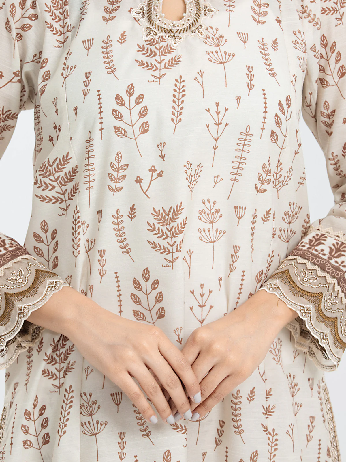Pret Embroidered Lawn Slub Suit - EWTKE24-69639-3P - Image 3