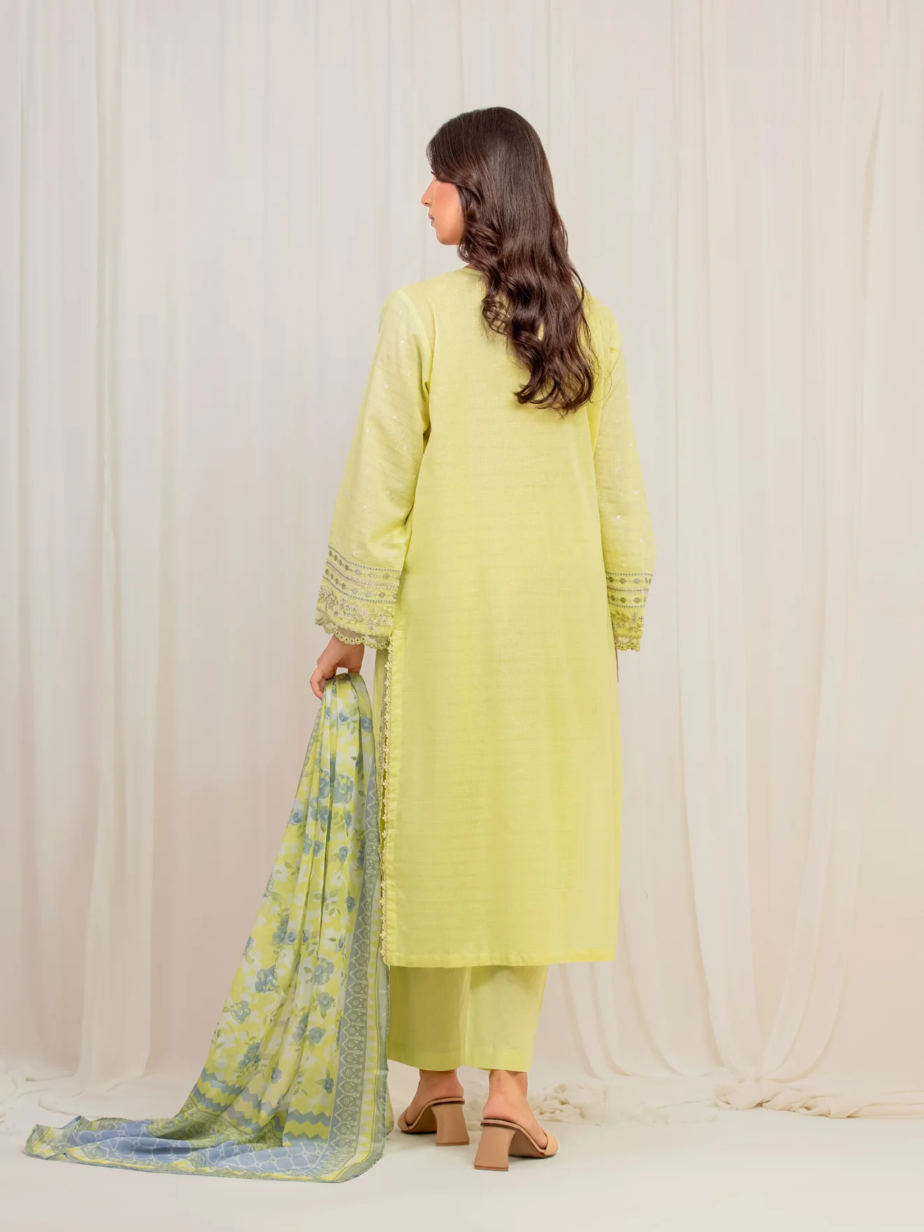 Pret Embroidered Lawn Slub Suit - EWTKE5-82108-3P - Image 6