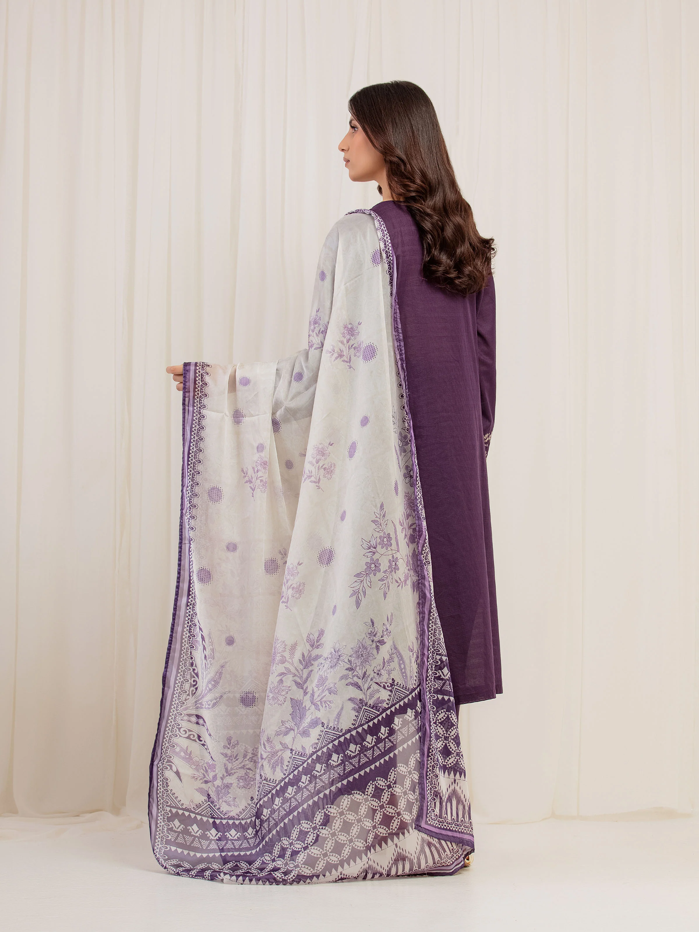 Pret Embroidered Lawn Slub Suit - EWTKE5-82109-3P - Image 6