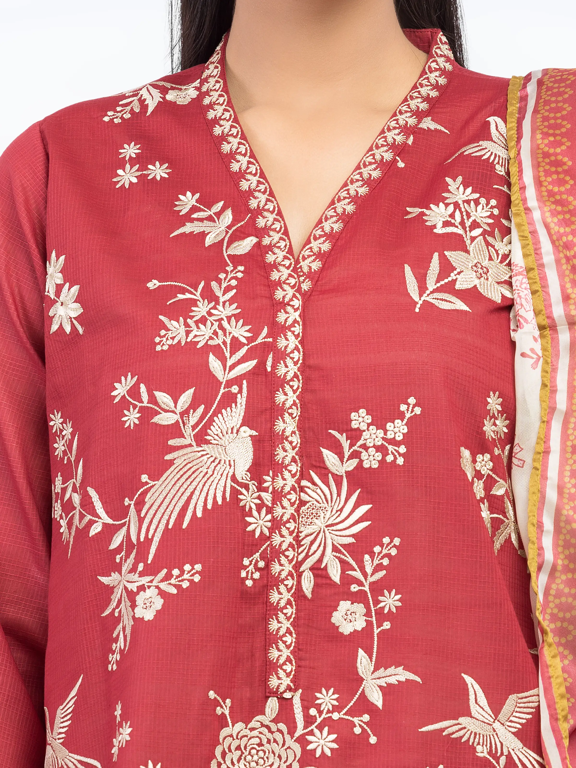 Pret Embroidered Lawn Slub Suit - EWTKE5-82111-3P - Image 3