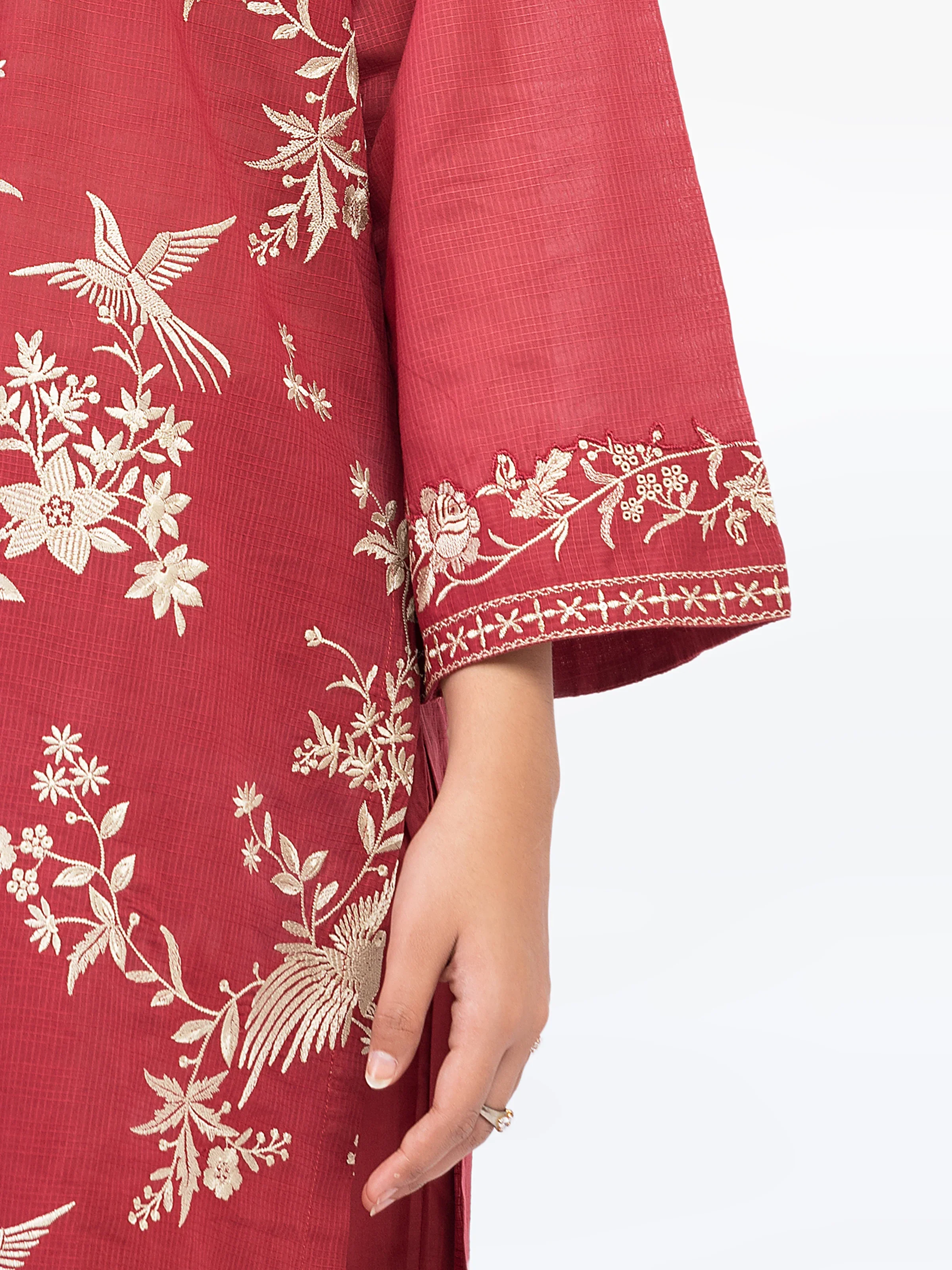 Pret Embroidered Lawn Slub Suit - EWTKE5-82111-3P - Image 4