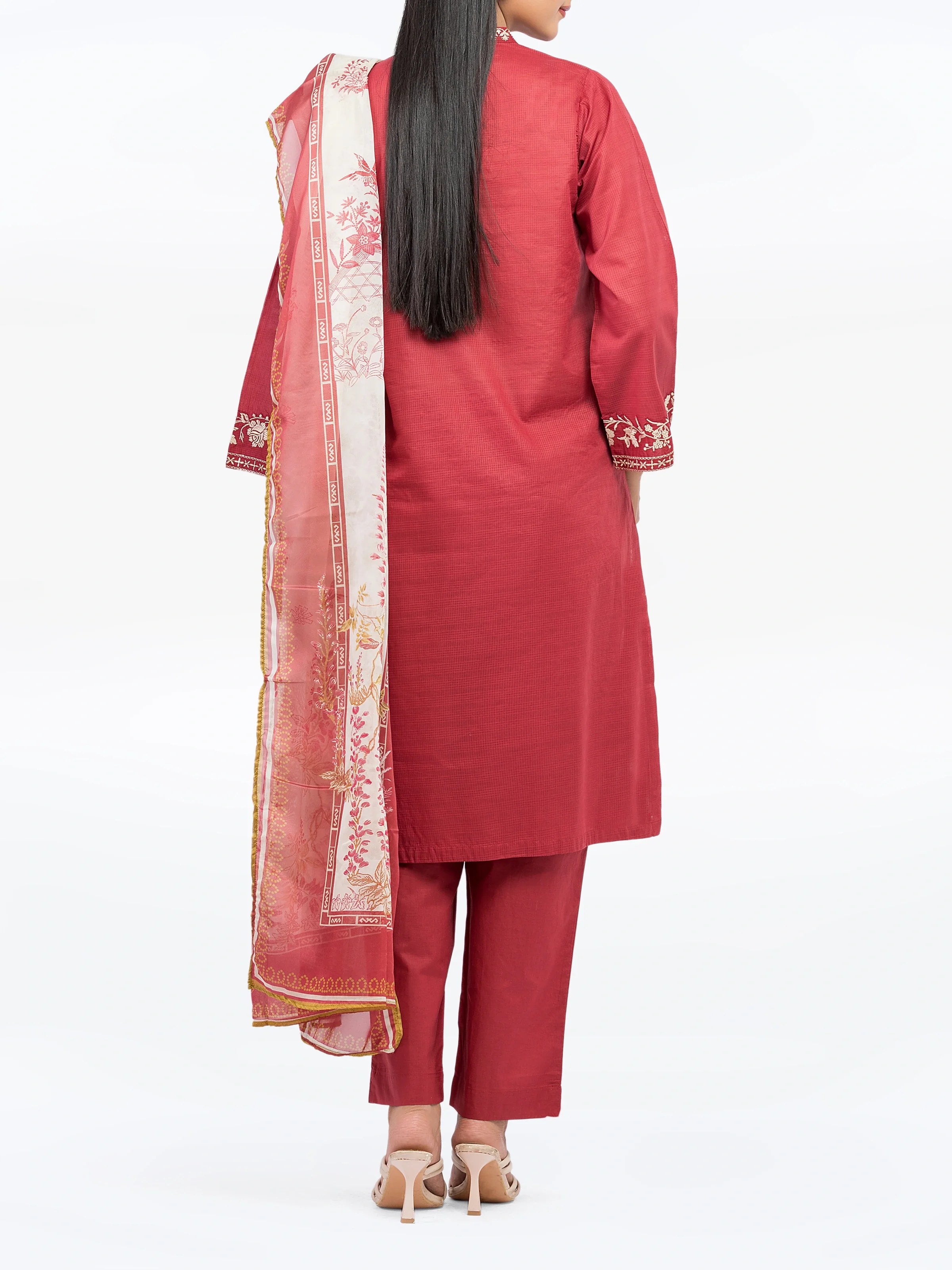 Pret Embroidered Lawn Slub Suit - EWTKE5-82111-3P - Image 6