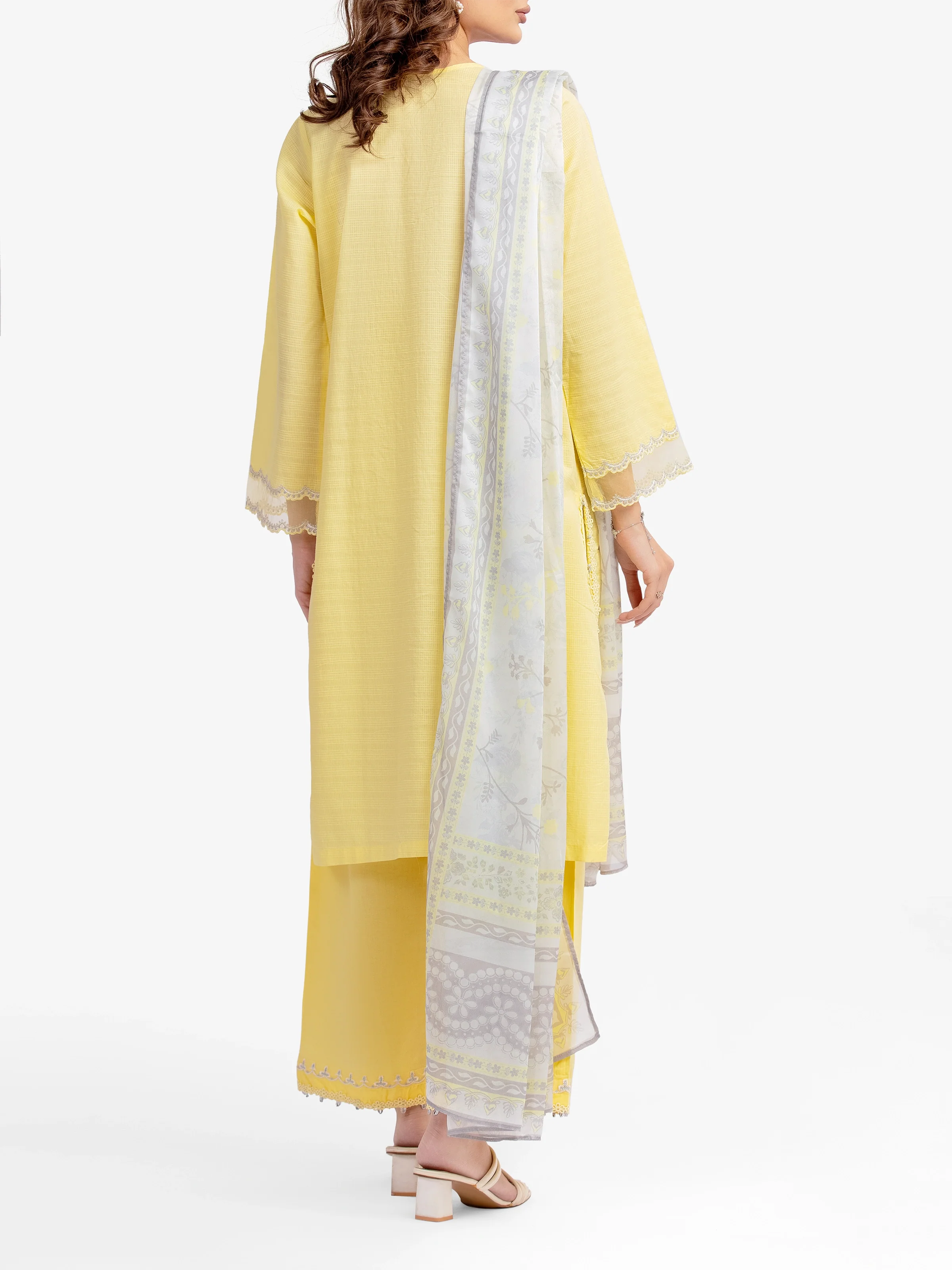 Pret Embroidered Lawn Slub Suit - EWTKE5-82112-3P - Image 7