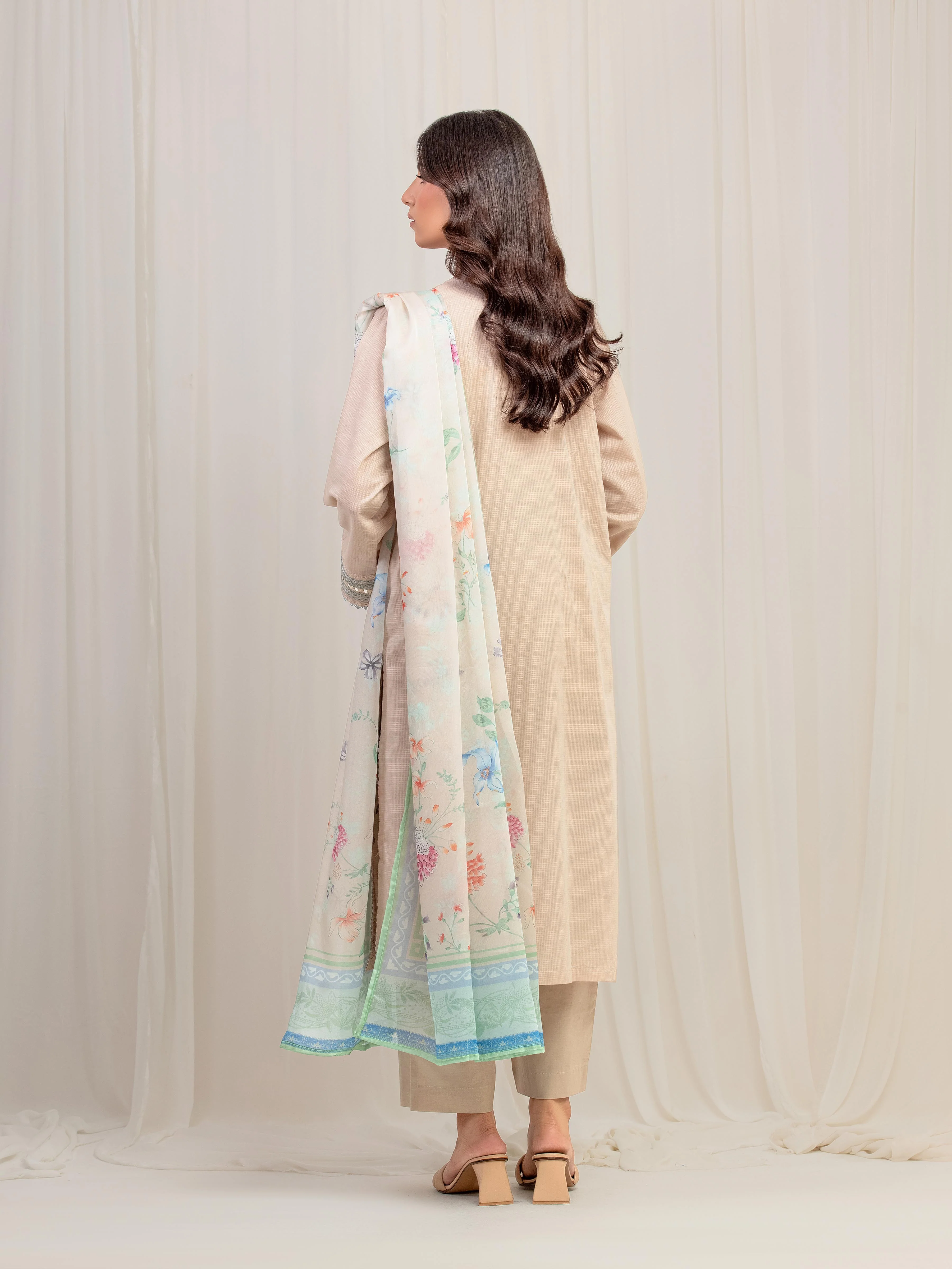 Pret Embroidered Lawn Slub Suit - EWTKE5-82113-3P - Image 6