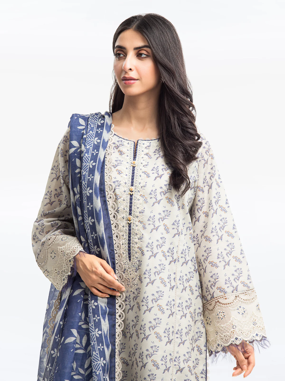 Pret Embroidered Lawn Slub Suit - EWTKE24-69623-3P - Image 2