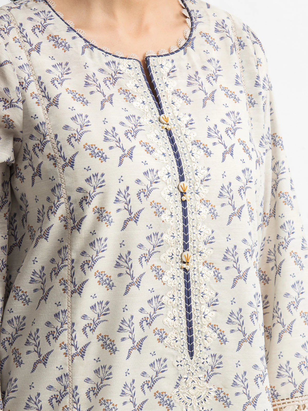 Pret Embroidered Lawn Slub Suit - EWTKE24-69623-3P - Image 3