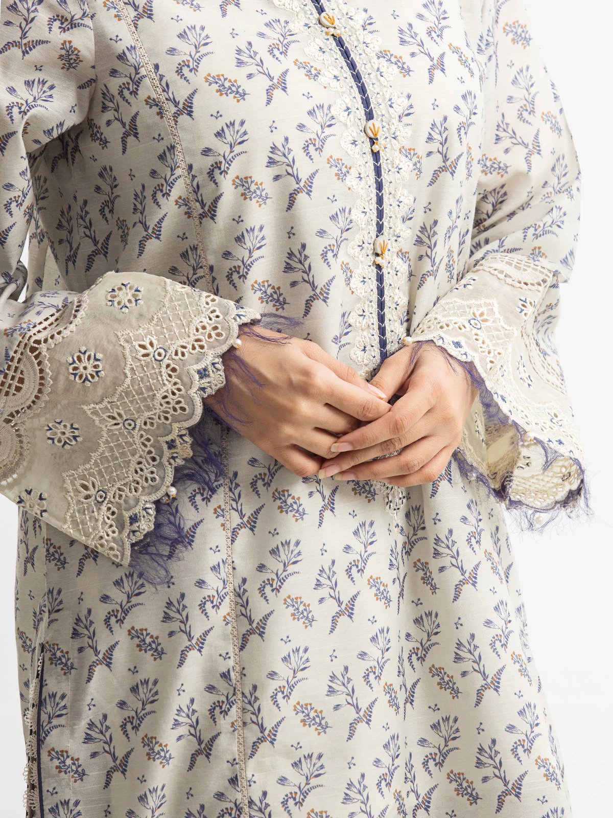 Pret Embroidered Lawn Slub Suit - EWTKE24-69623-3P - Image 4