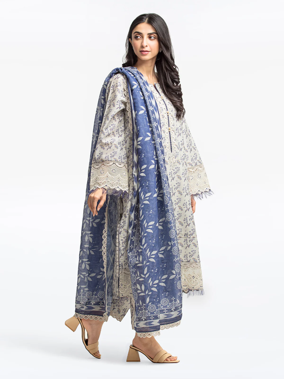 Pret Embroidered Lawn Slub Suit - EWTKE24-69623-3P - Image 5