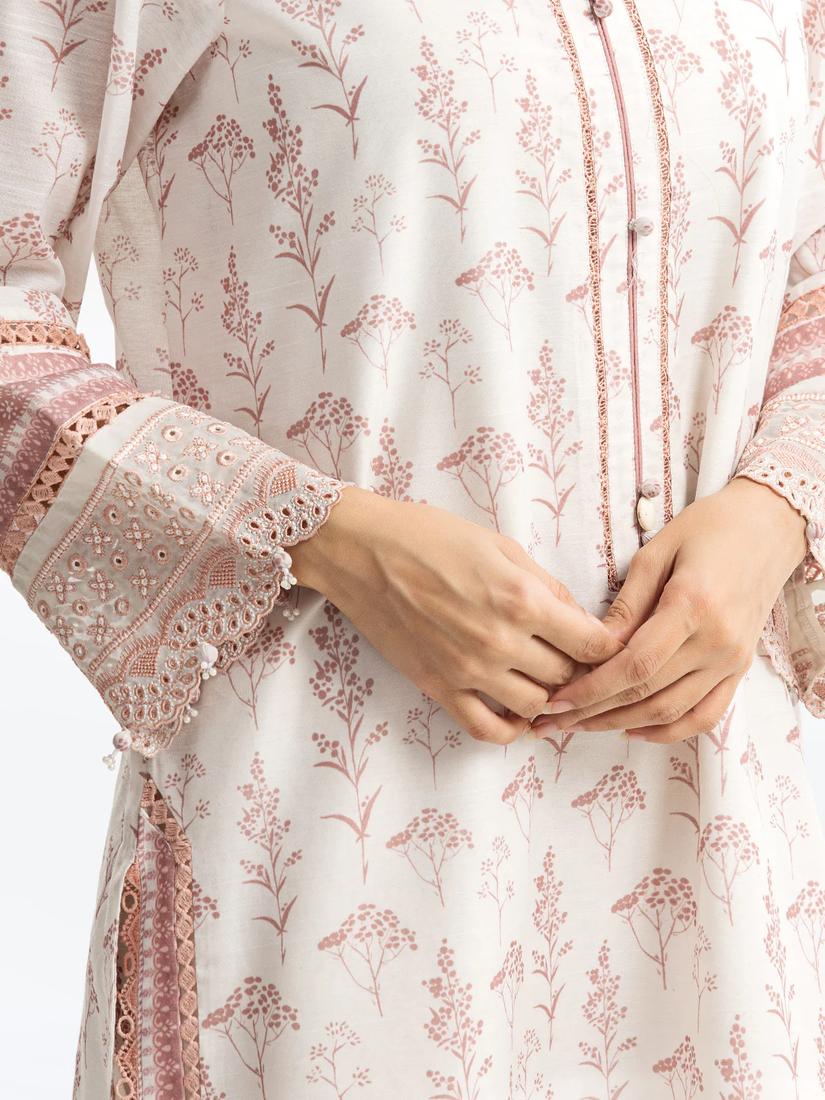 Pret Embroidered Lawn Slub Suit - EWTKE24-69638-3P - Image 4