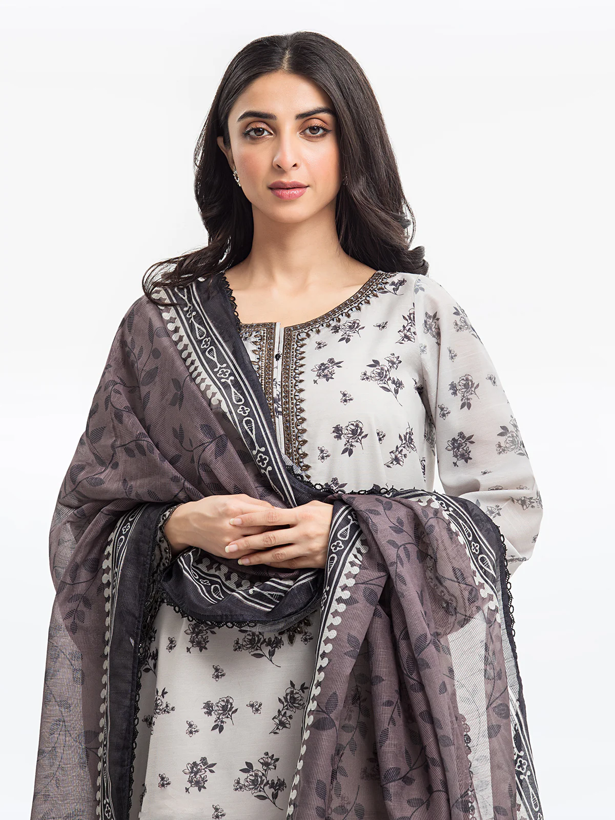 Pret Embroidered Lawn Slub Suit - EWTKE24-69641-3P - Image 2