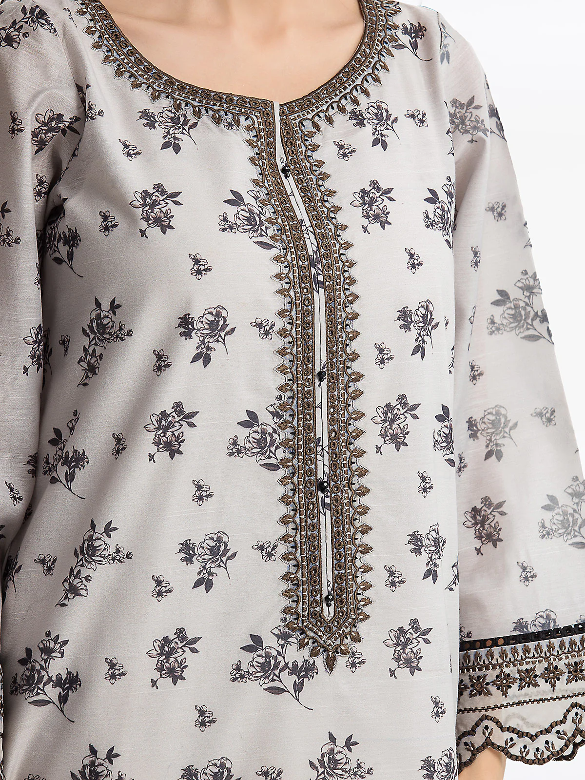 Pret Embroidered Lawn Slub Suit - EWTKE24-69641-3P - Image 4