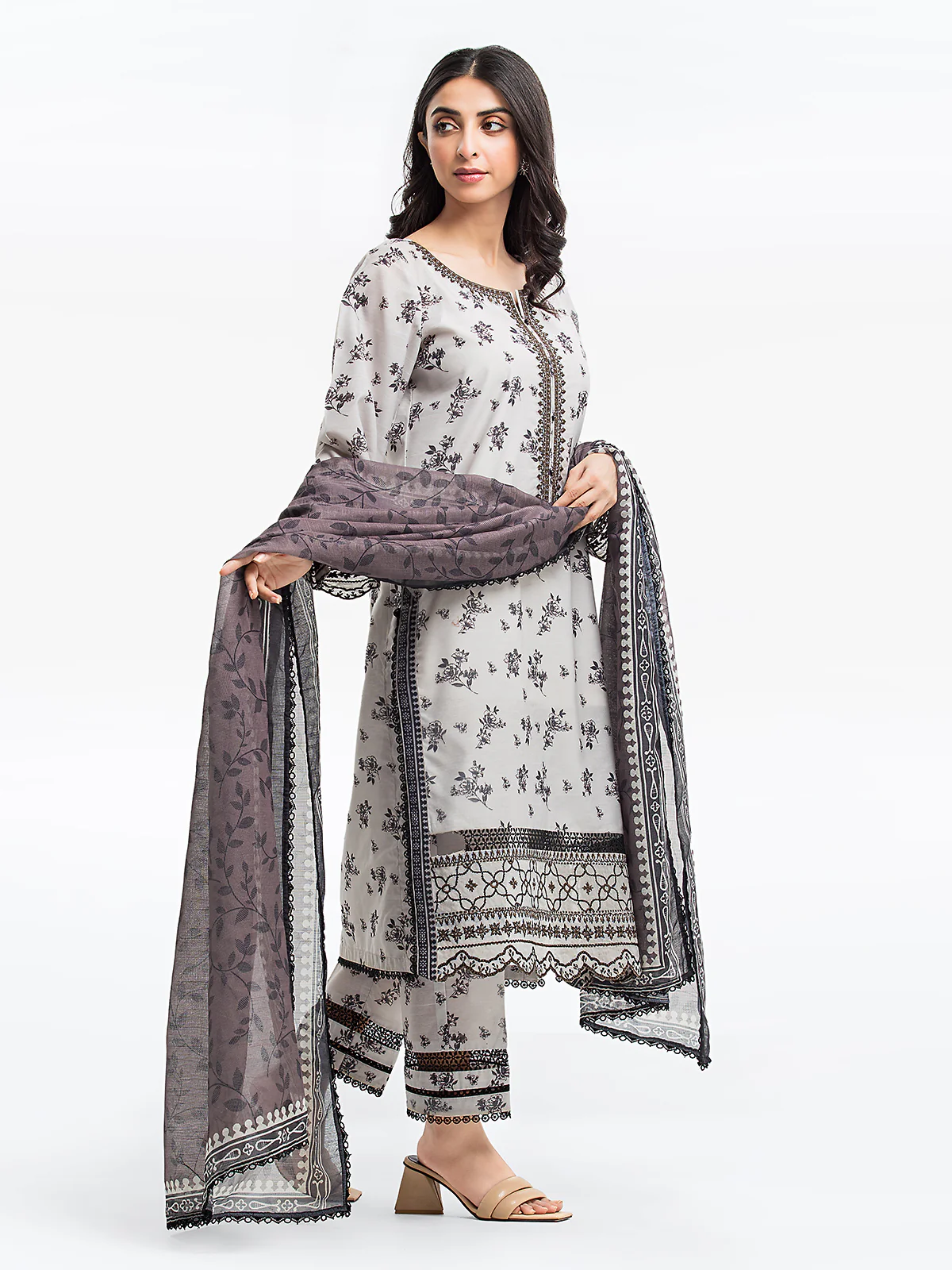 Pret Embroidered Lawn Slub Suit - EWTKE24-69641-3P - Image 5