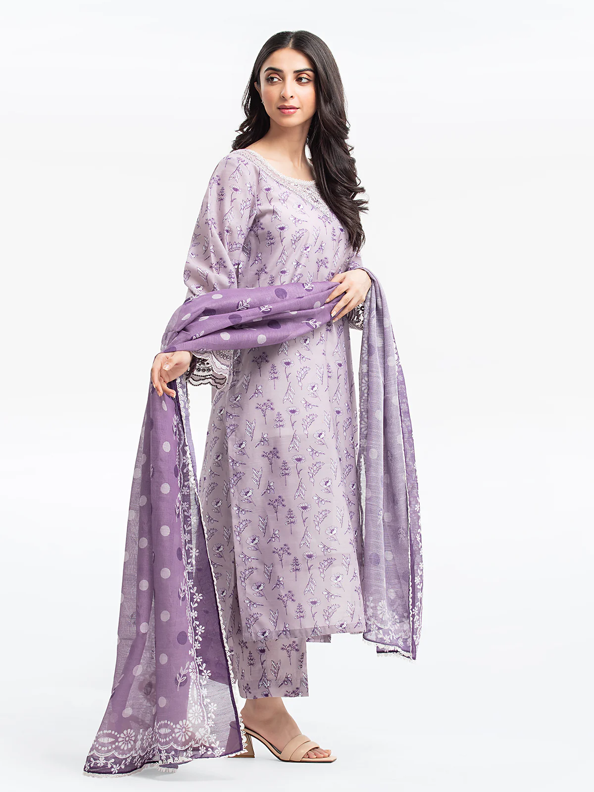 Pret Embroidered Lawn Slub Suit - EWTKE24-69642-3P - Image 3