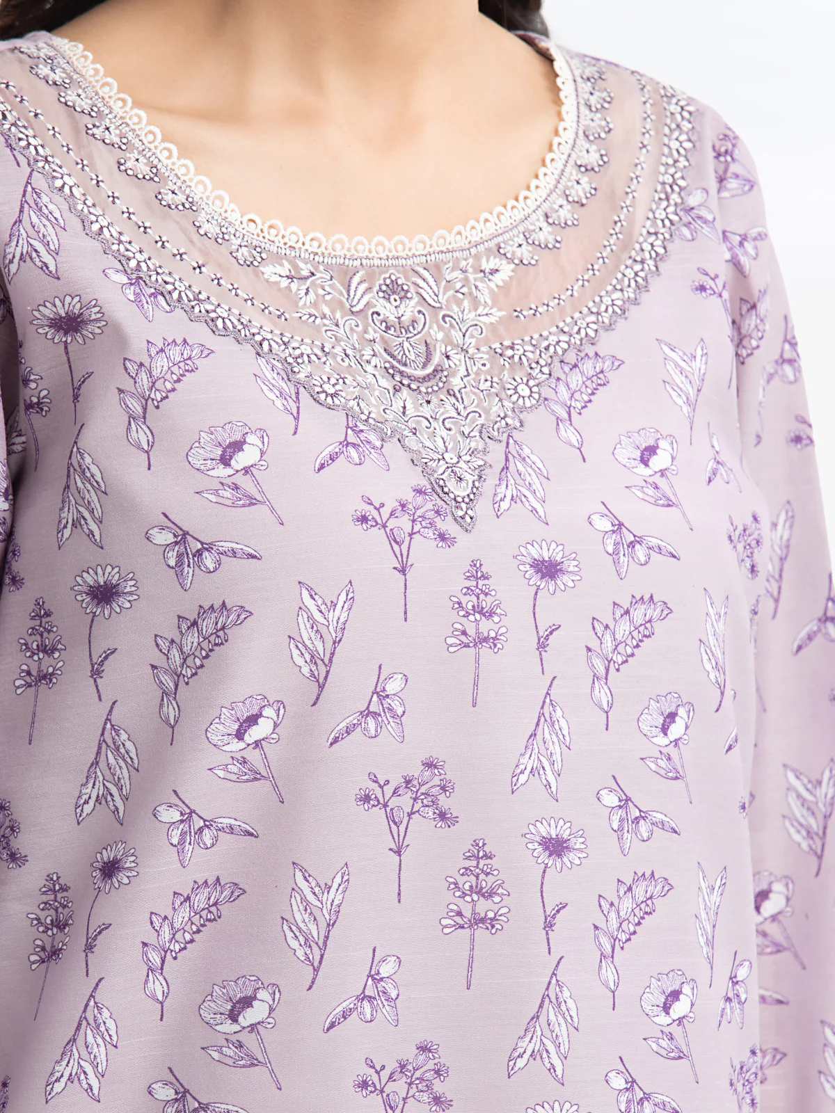 Pret Embroidered Lawn Slub Suit - EWTKE24-69642-3P - Image 4
