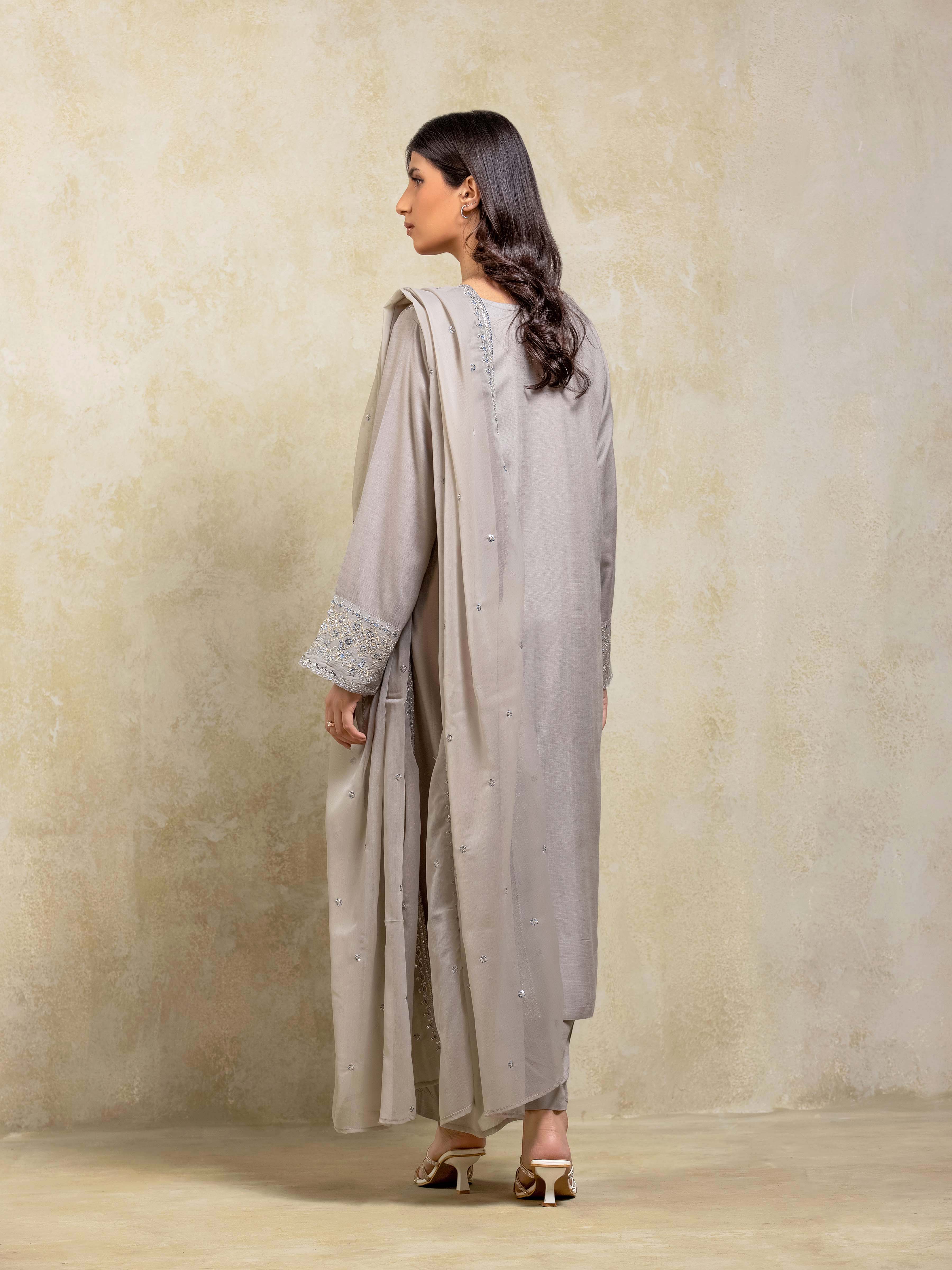 Pret Embroidered Raw Silk Suit - EWTPLE24-00037-3P - Image 6