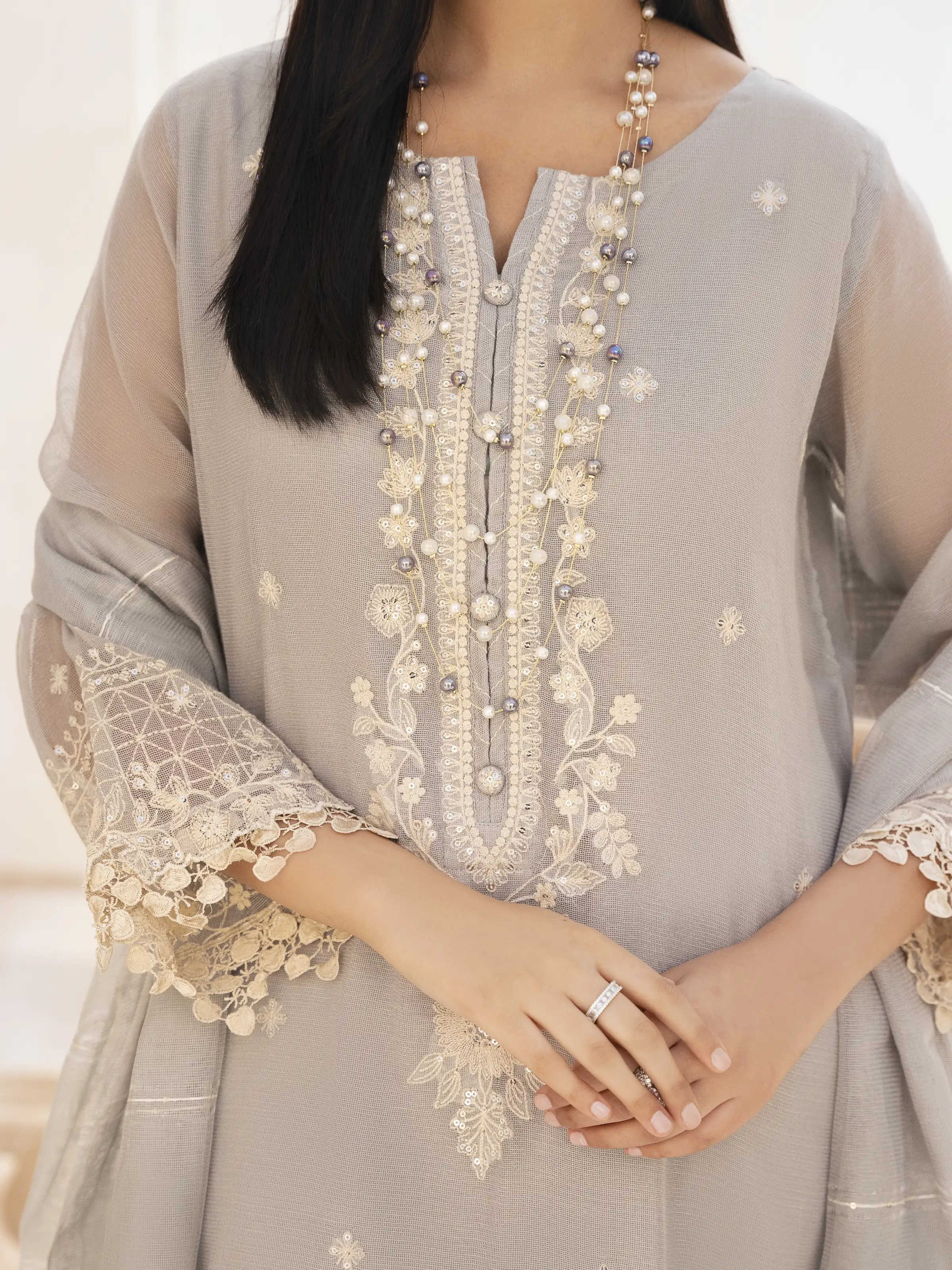 Pret Embroidered Cotton Net Suit - EWTPLE24-00031-3P - Image 2