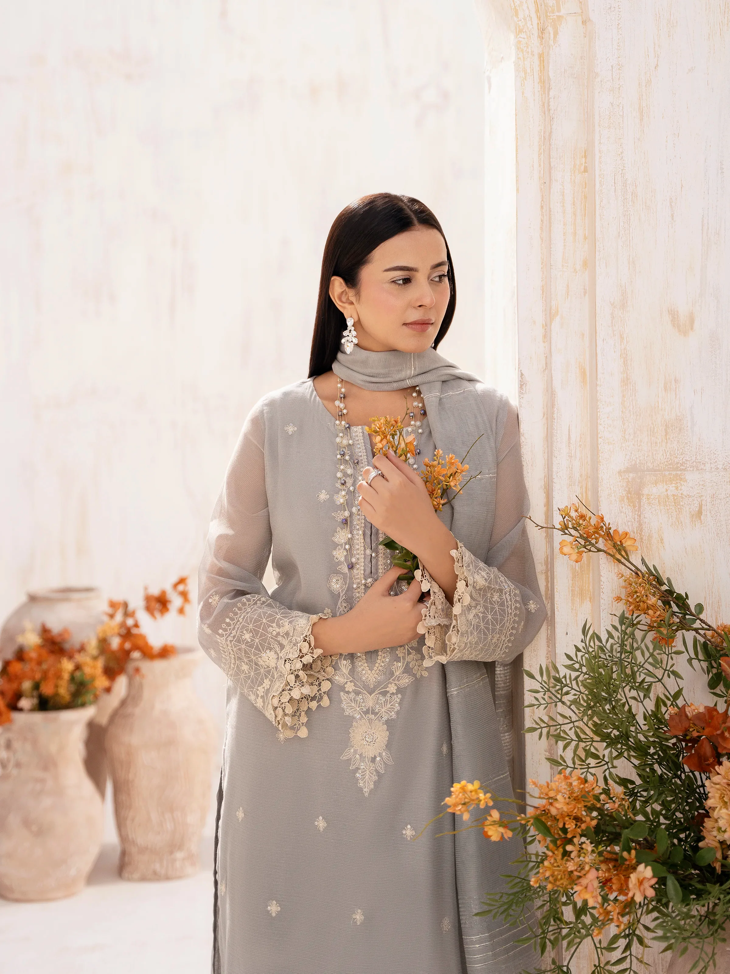 Pret Embroidered Cotton Net Suit - EWTPLE24-00031-3P - Image 3