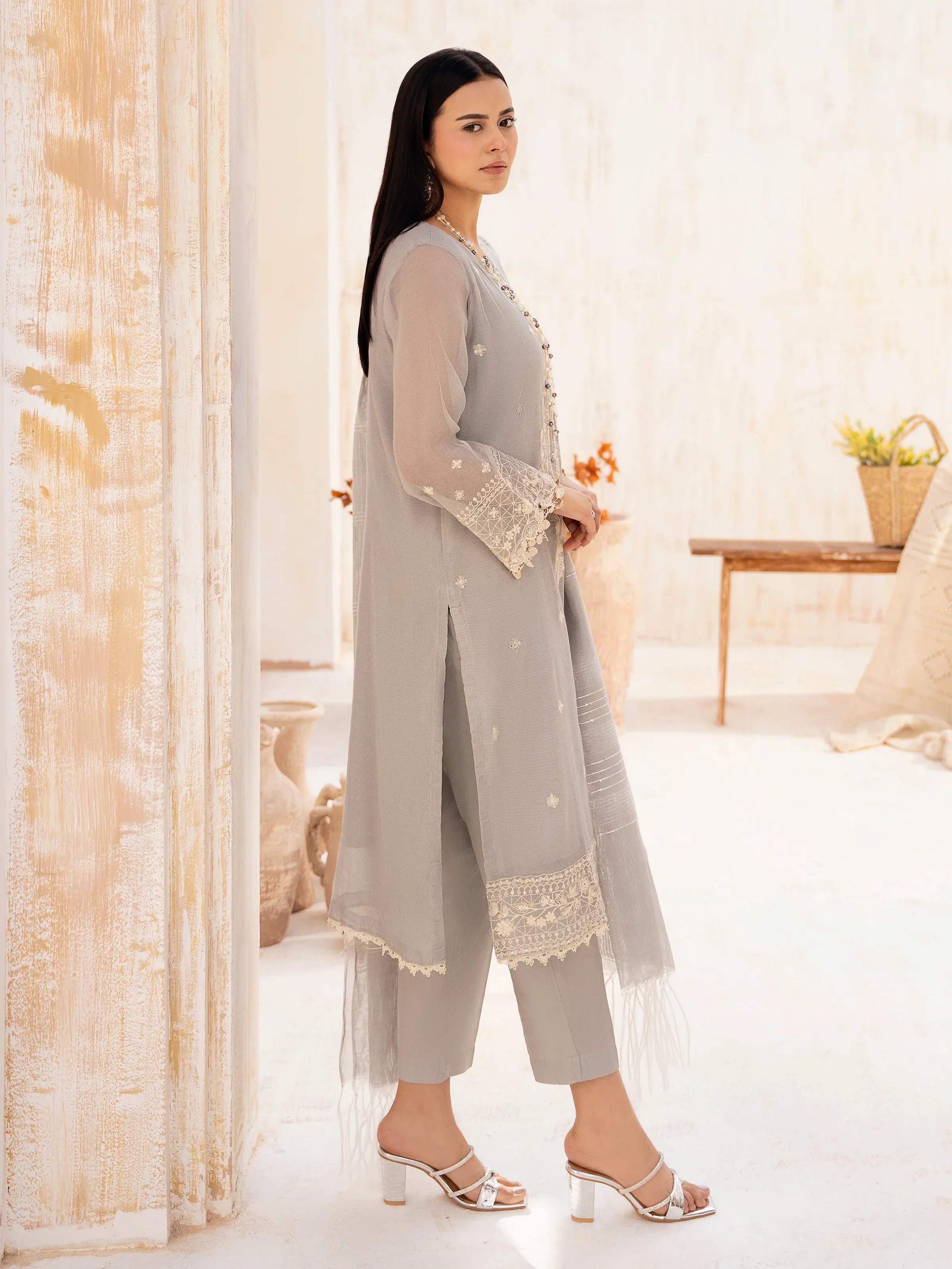 Pret Embroidered Cotton Net Suit - EWTPLE24-00031-3P - Image 5
