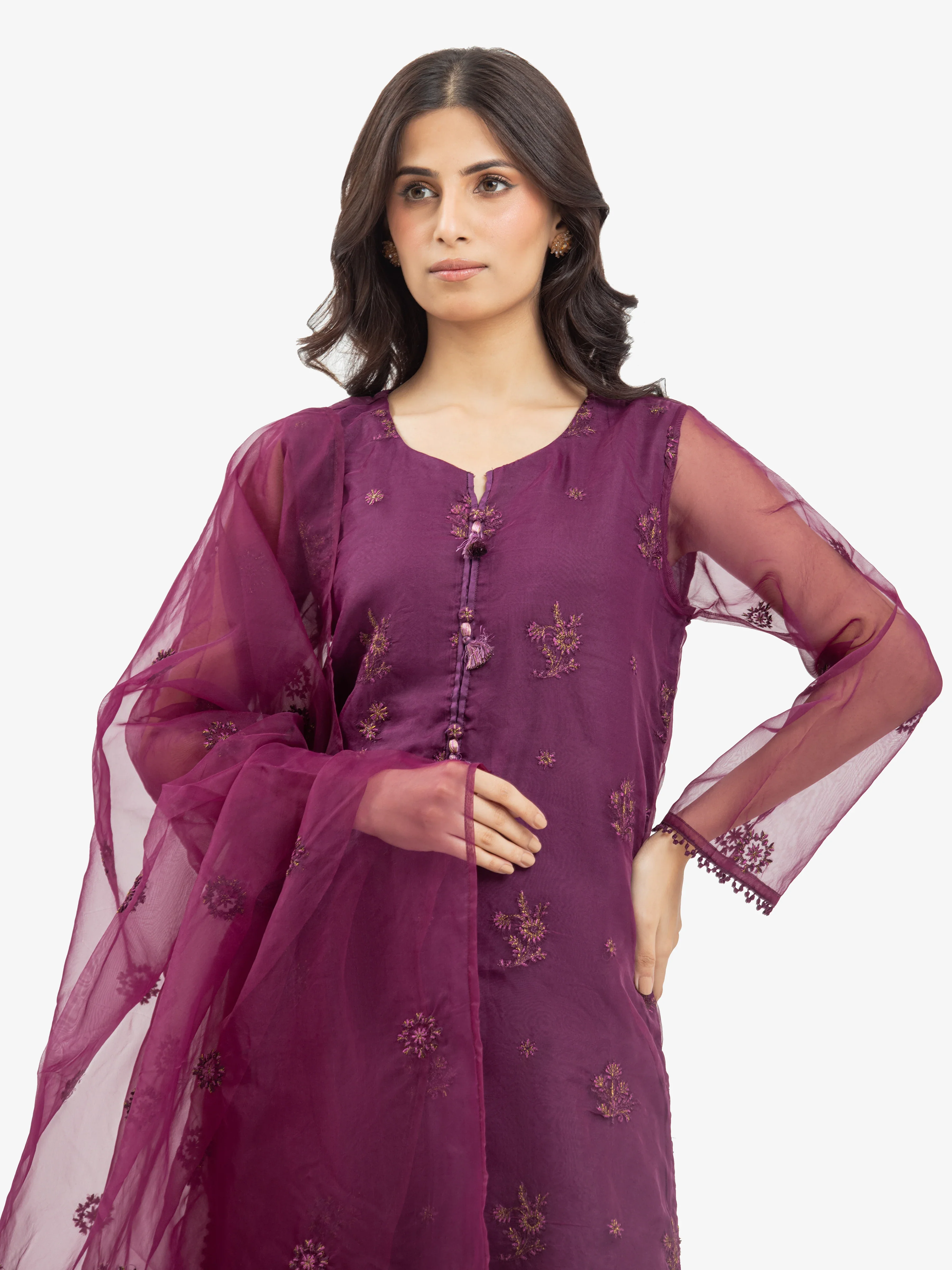 Pret Embroidered Organza Suit - EWTPLE24-00030-3P - Image 2