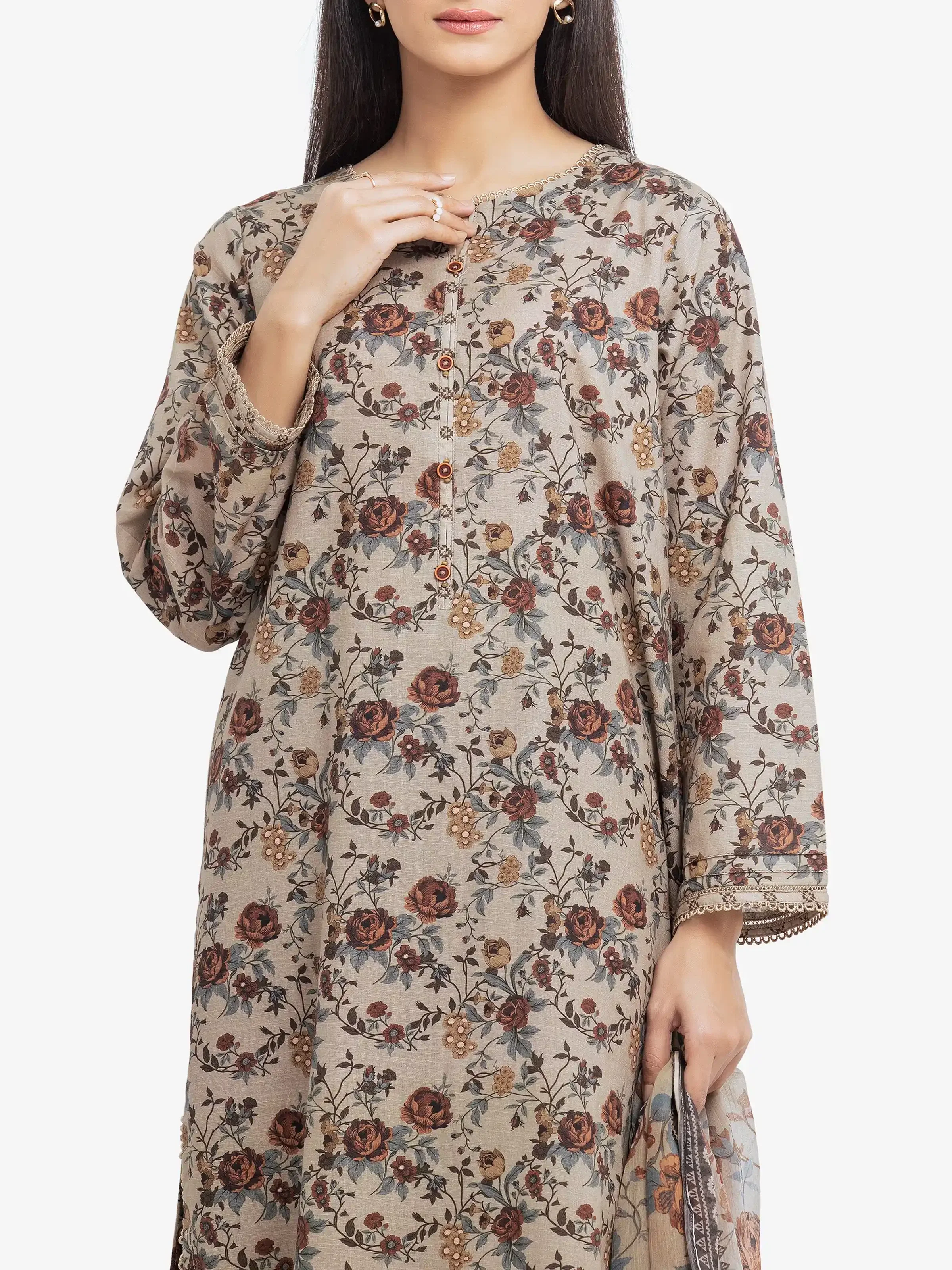 Pret Printed Khaddar Suit - EWTKP24-81489-3P - Image 2