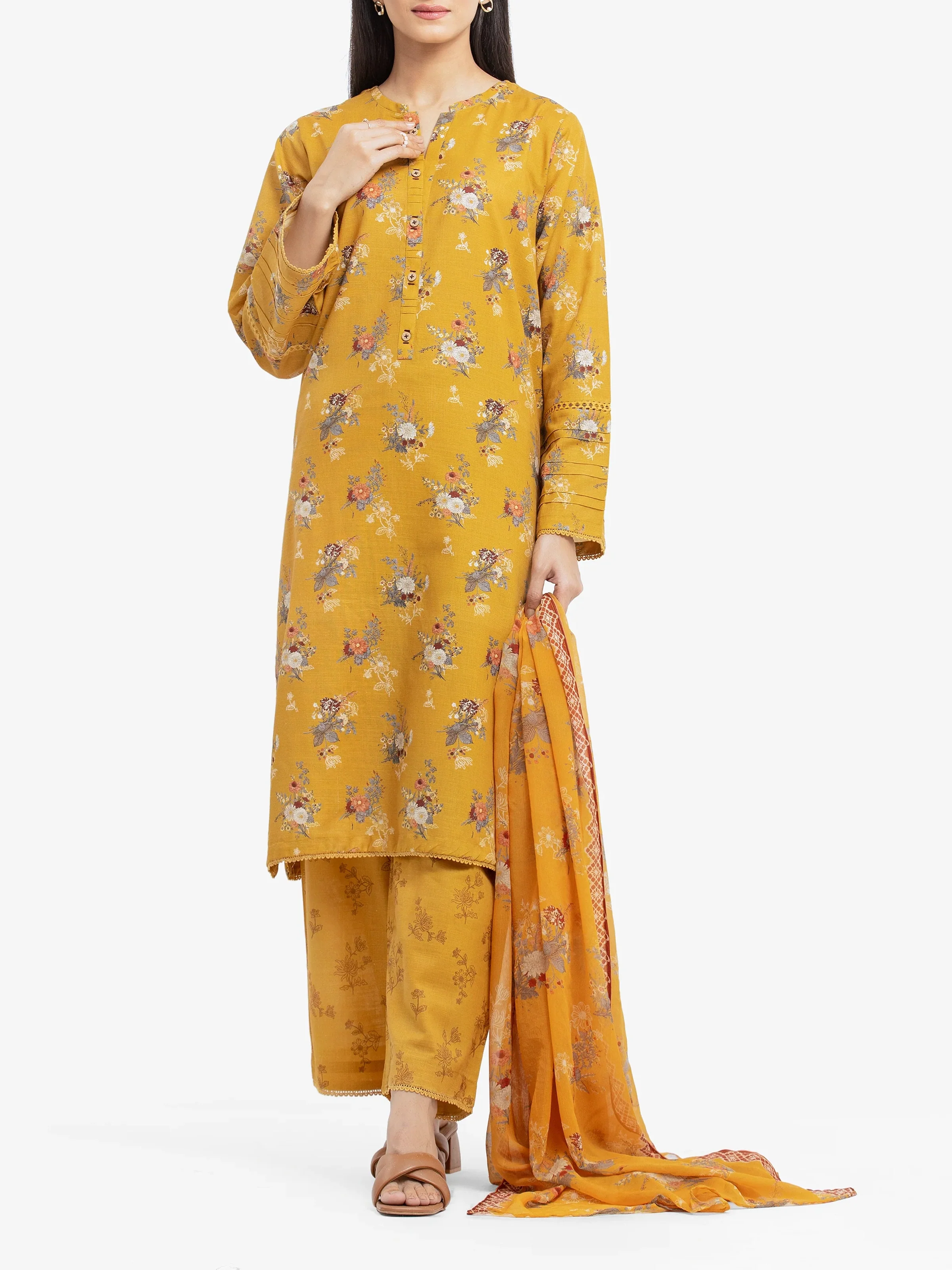 Pret Printed Khaddar Suit - EWTKP24-81490-3P