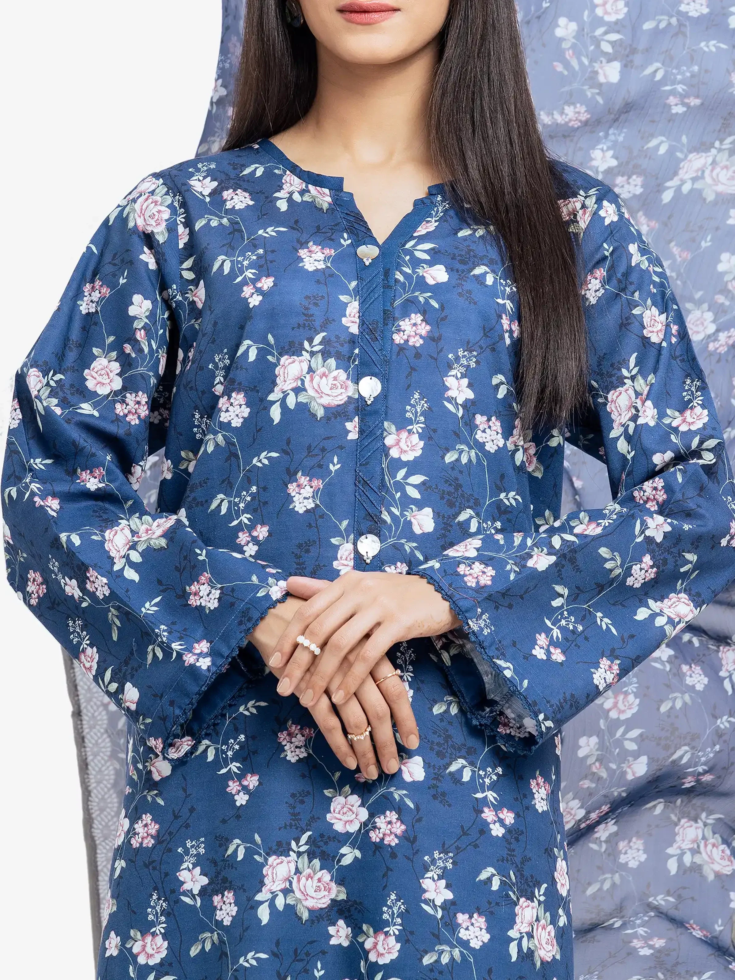 Pret Printed Khaddar Suit - EWTKP24-81496-3P - Image 2