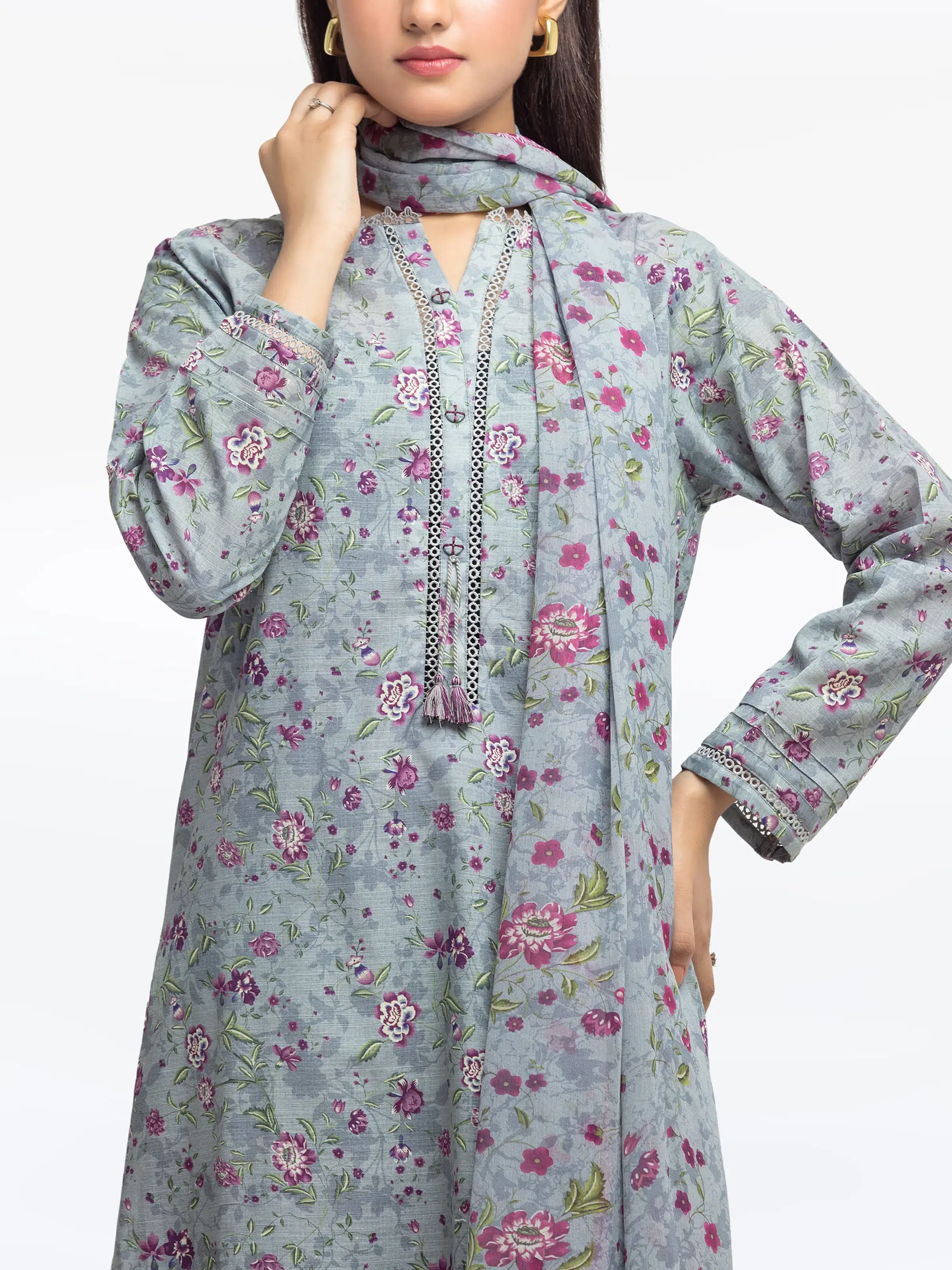 Pret Printed Khaddar Suit - EWTKP24-81497-3P - Image 2