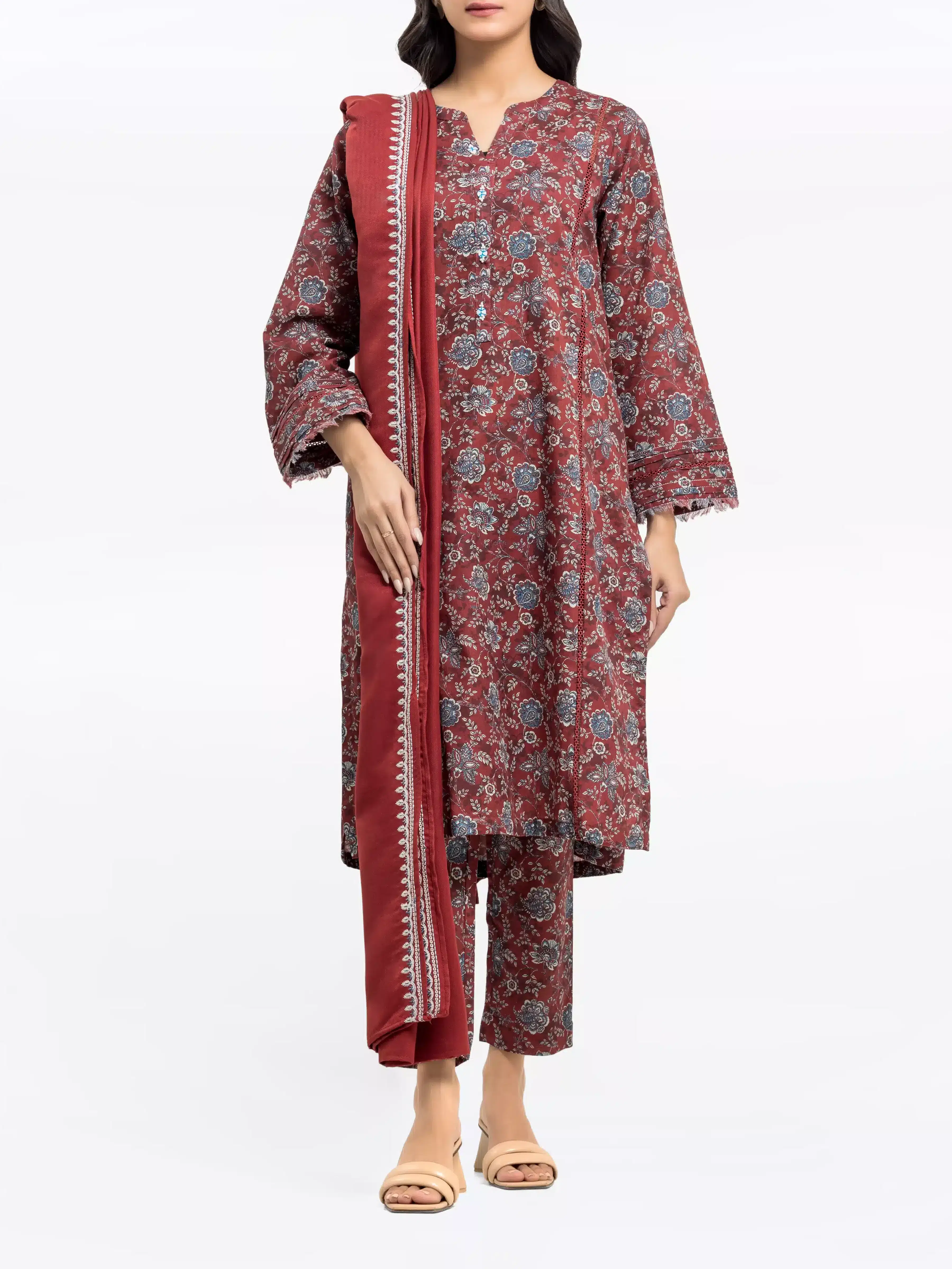 Pret Printed Khaddar Suit - EWTKP24-81523-3P