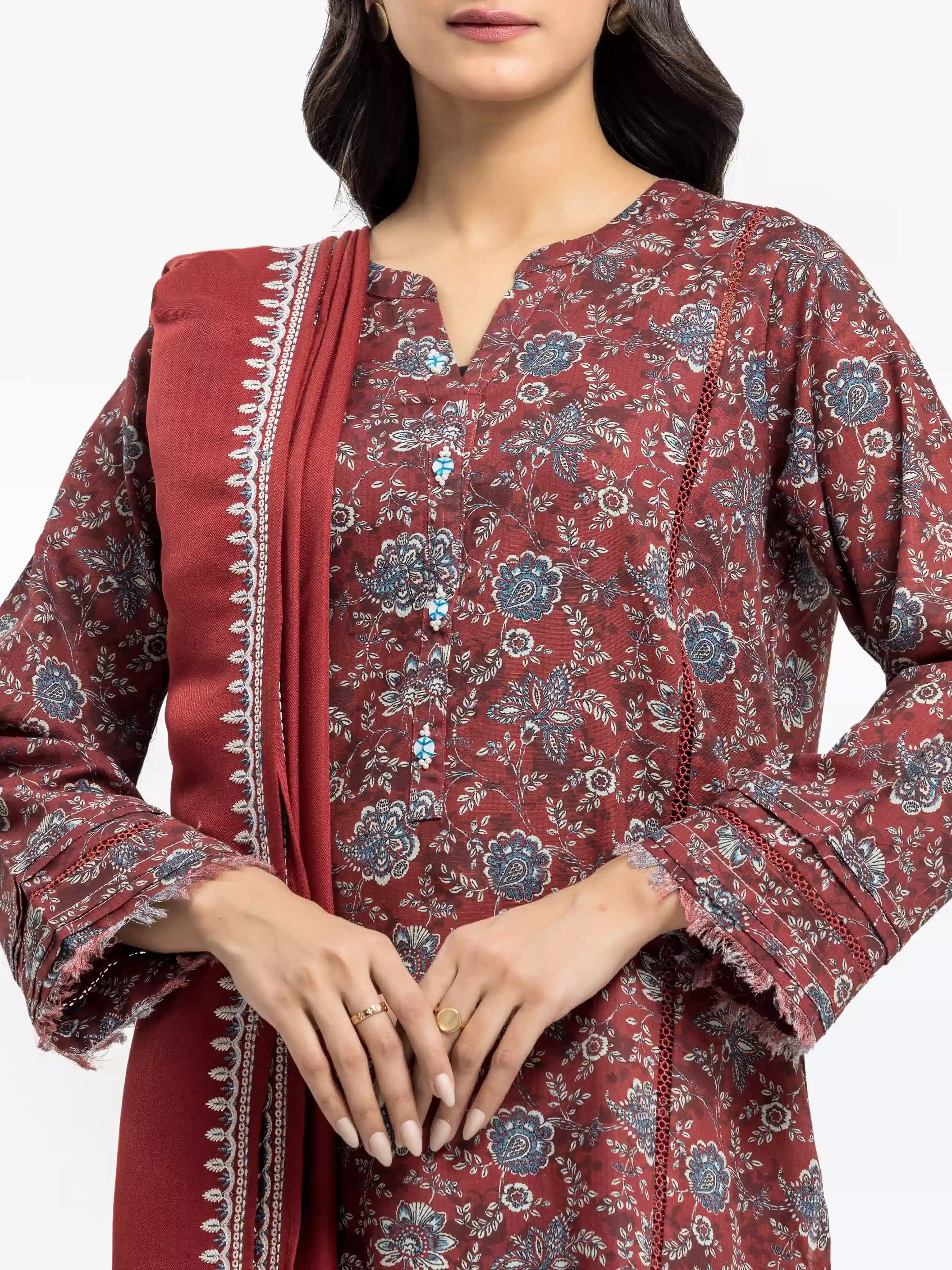 Pret Printed Khaddar Suit - EWTKP24-81523-3P - Image 2