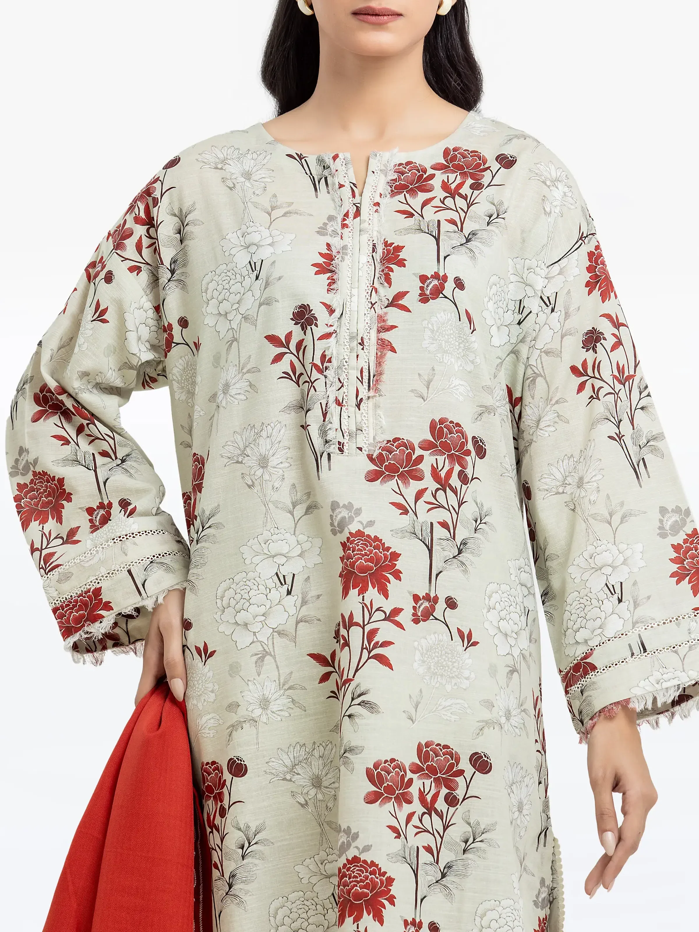 Pret Printed Khaddar Suit - EWTKP24-81524-3P - Image 2