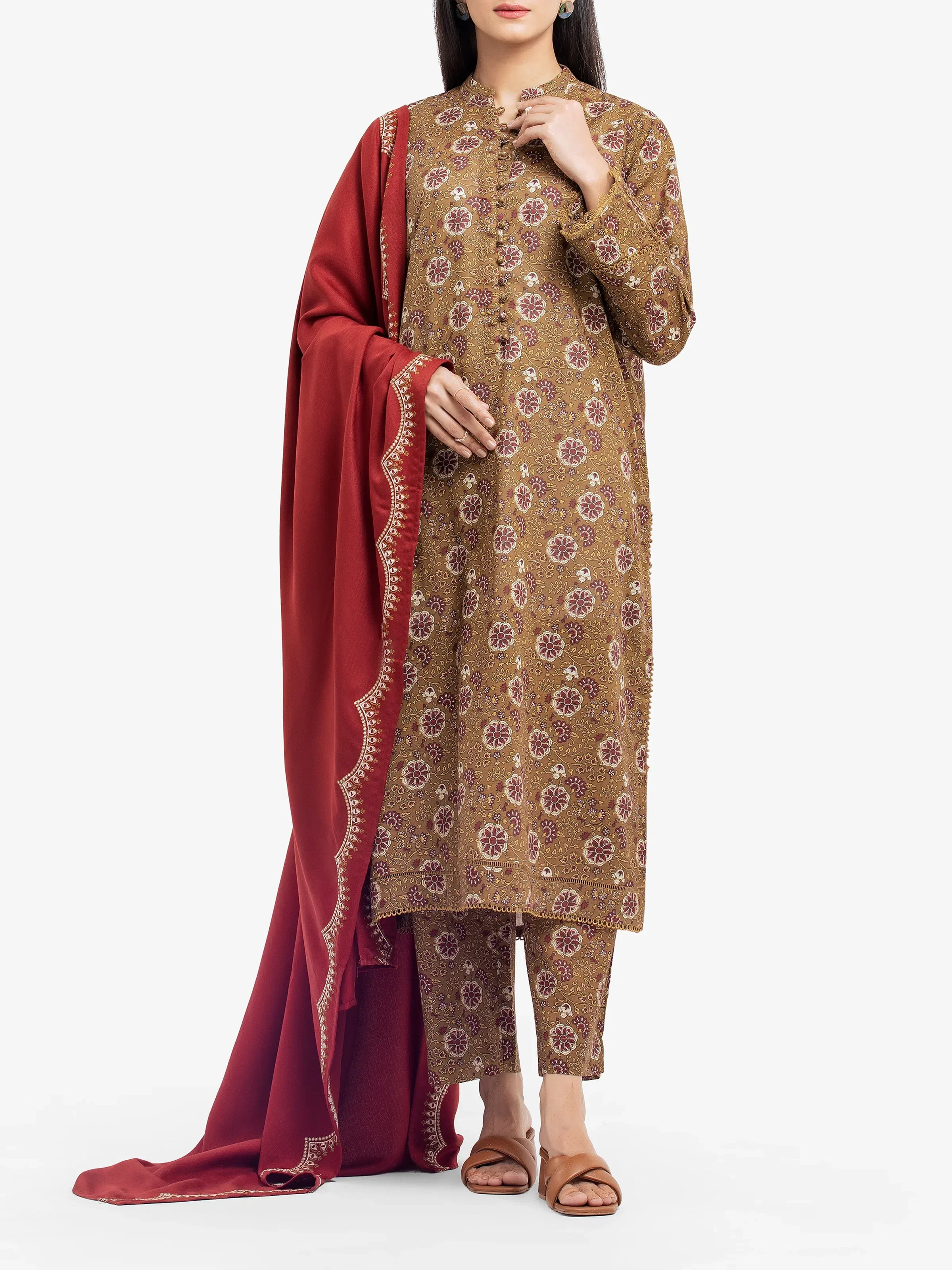 Pret Printed Khaddar Suit - EWTKP24-81525-3P