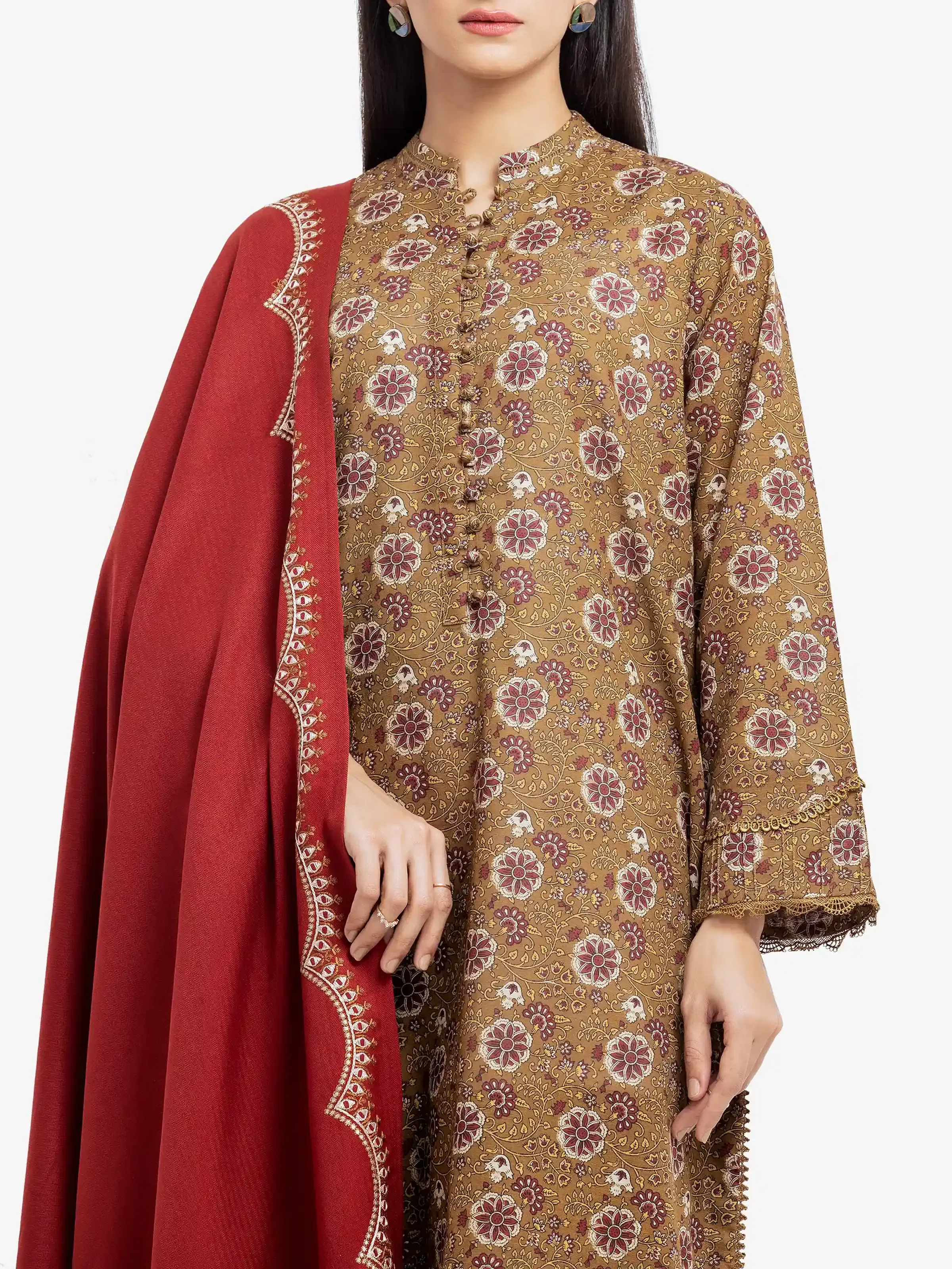 Pret Printed Khaddar Suit - EWTKP24-81525-3P - Image 2