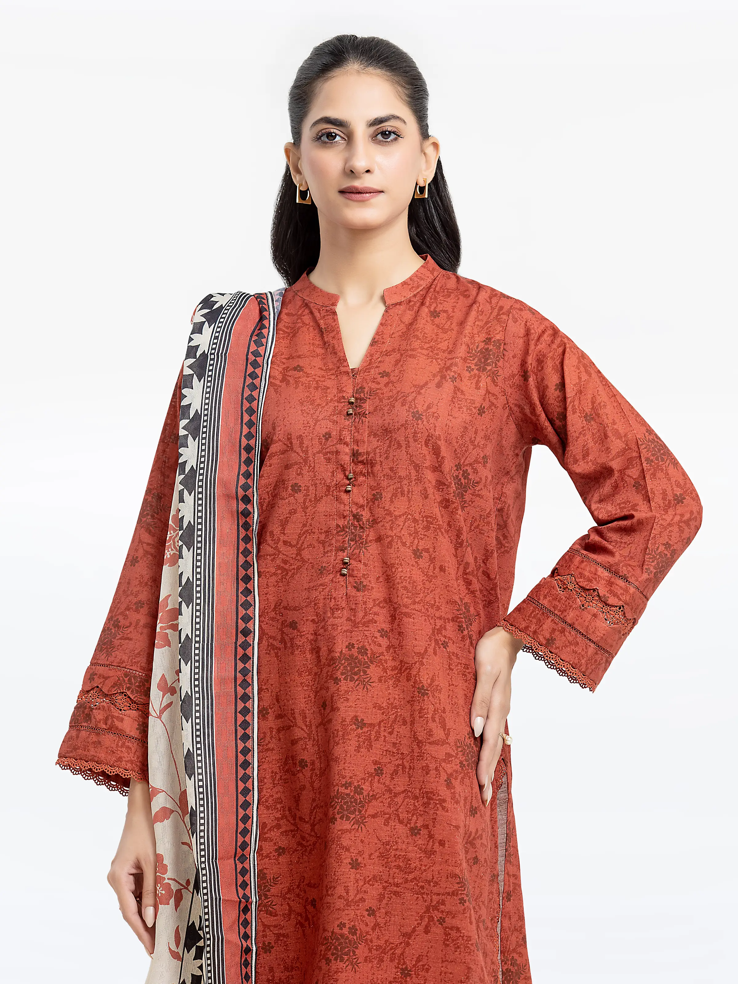Pret Printed Khaddar Suit - EWTKP24-81535-3P - Image 2