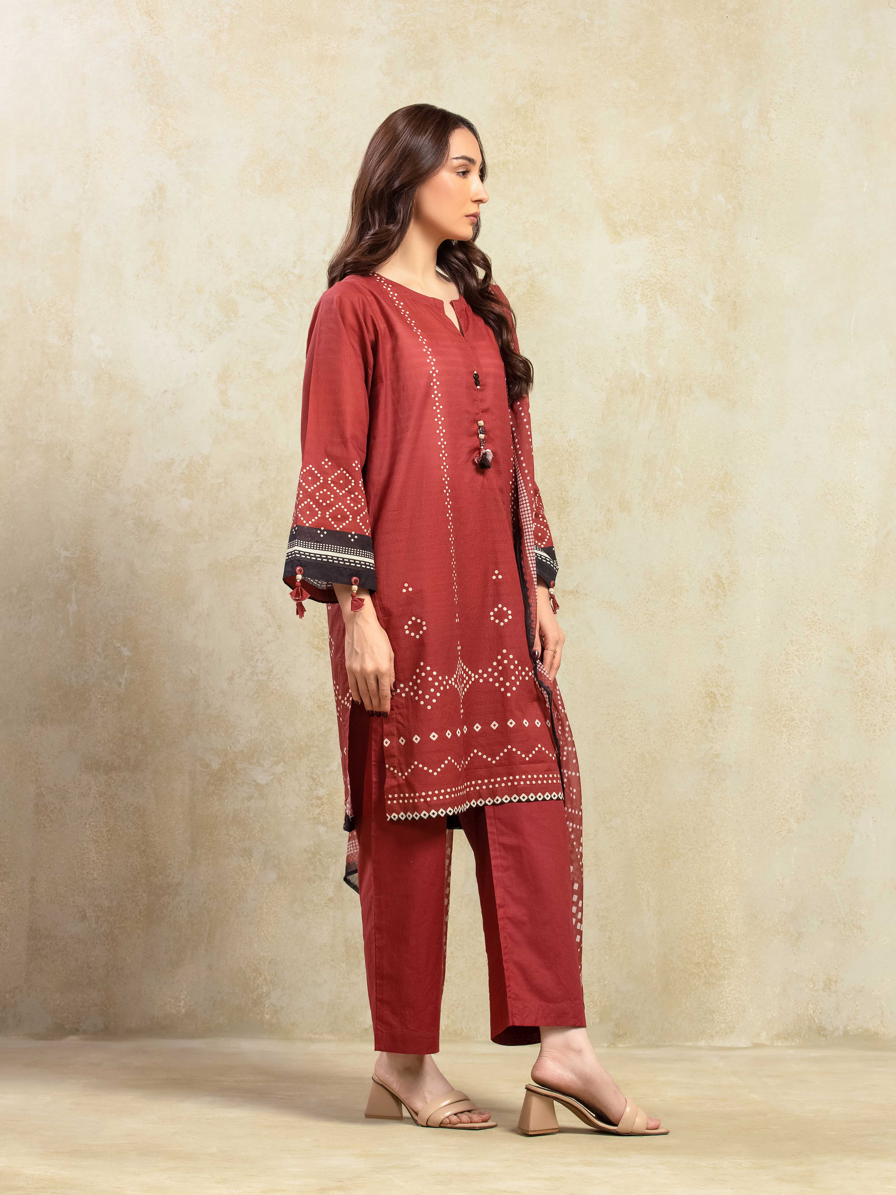 Pret Printed Lawn Slub Suit - EWTKP5-81740-3P - Image 5