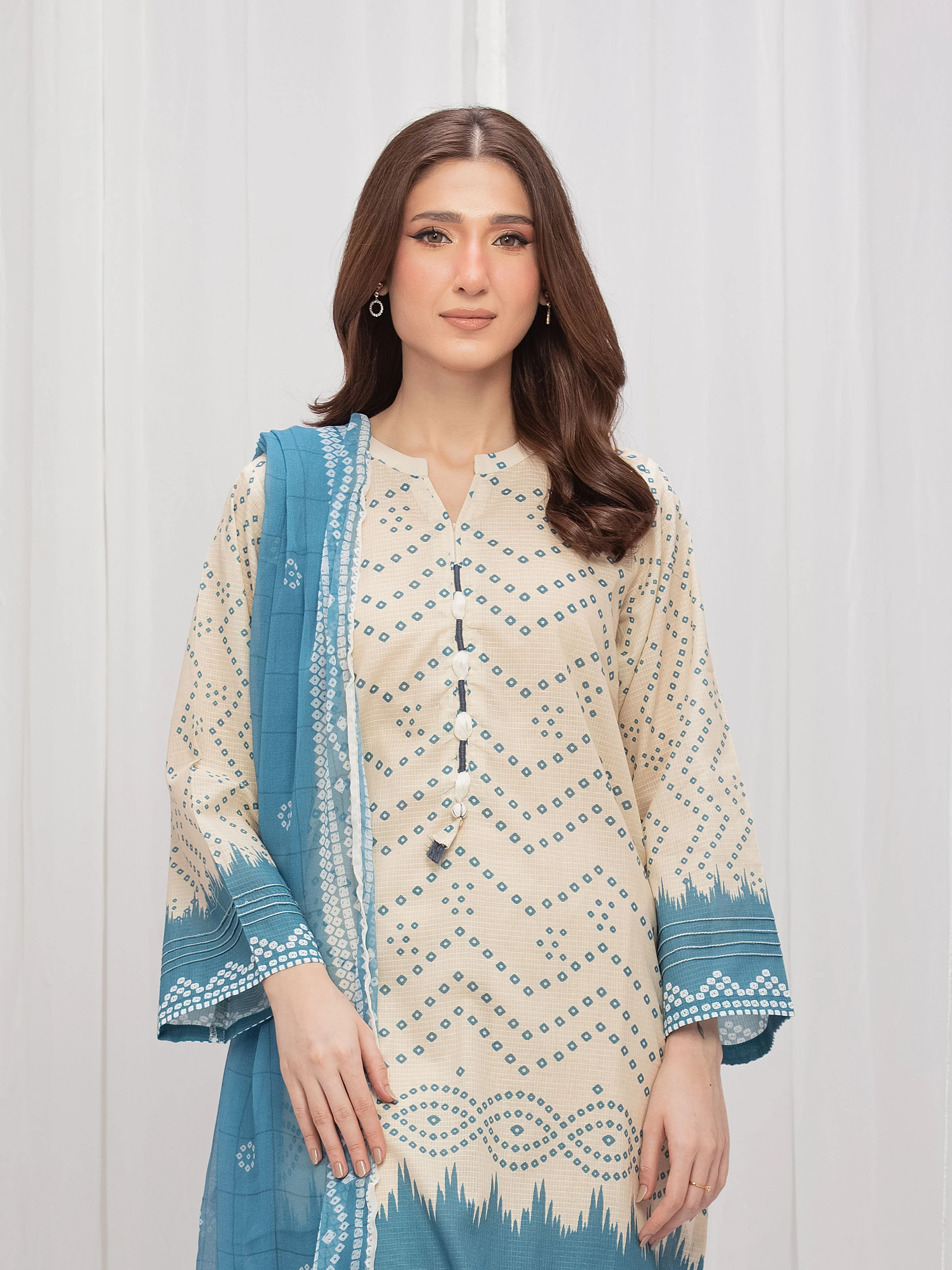 Pret Printed Lawn Slub Suit - EWTKP5-81743-3P - Image 3