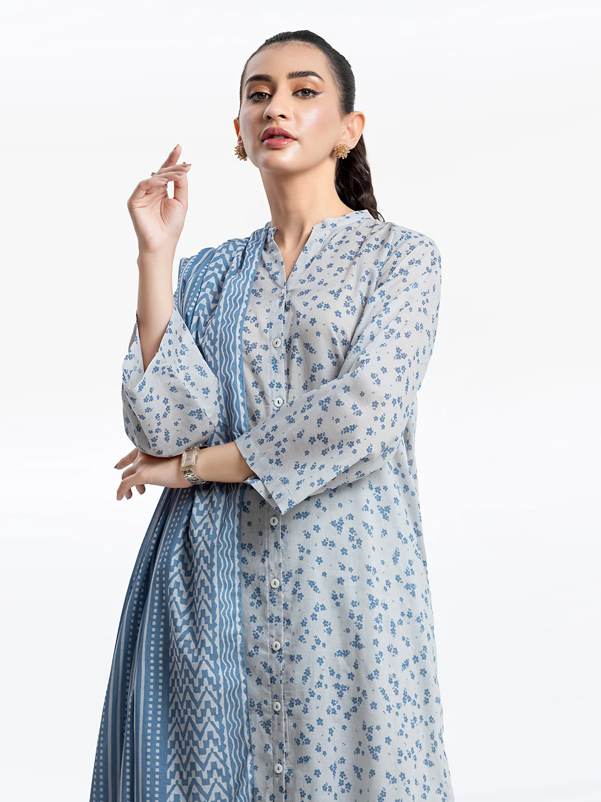 Pret Printed Lawn Suit - EWTKP24-81302-3P - Image 2
