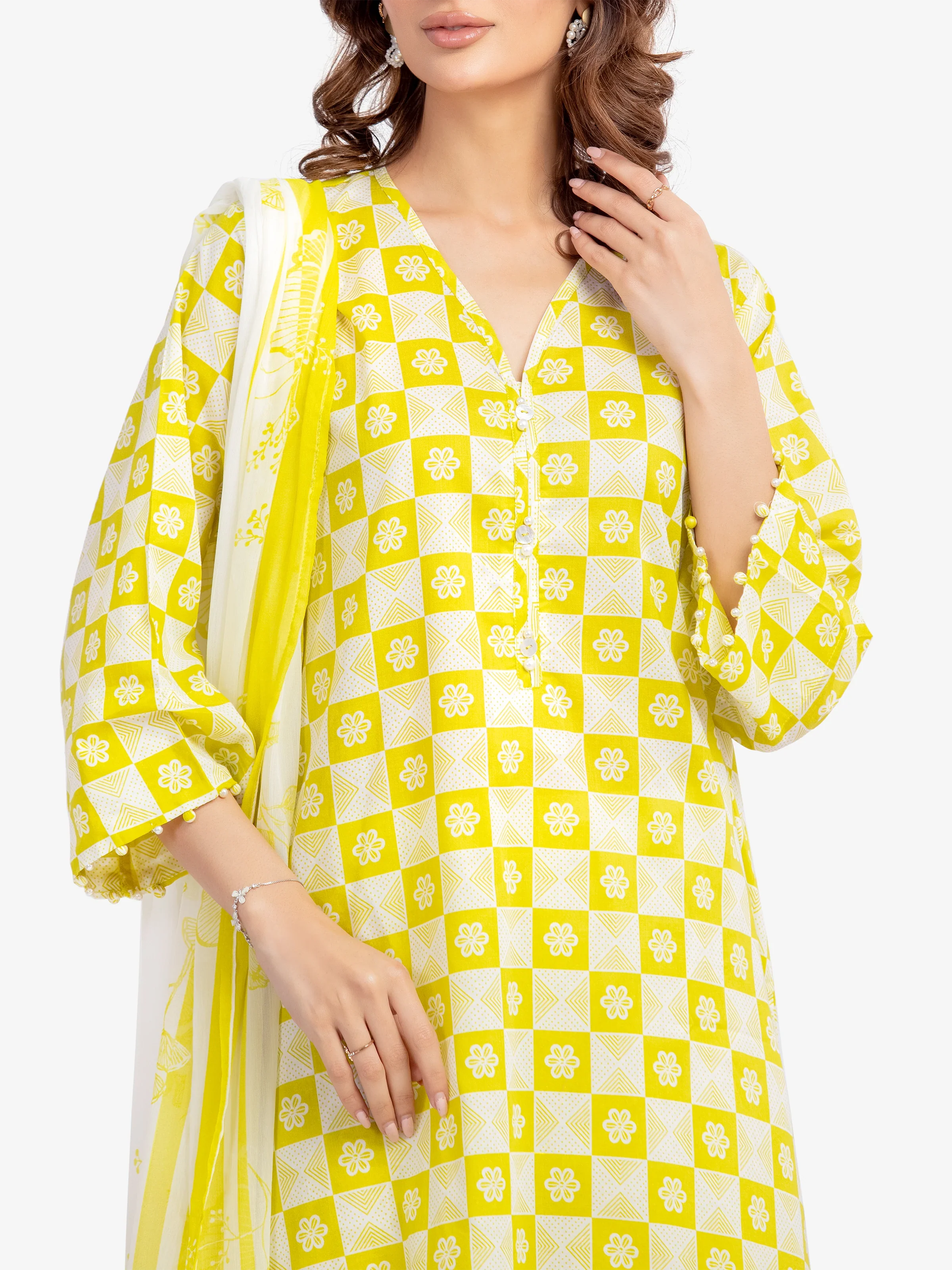 Pret Printed Lawn Suit - EWTKP5-81990-3P - Image 2