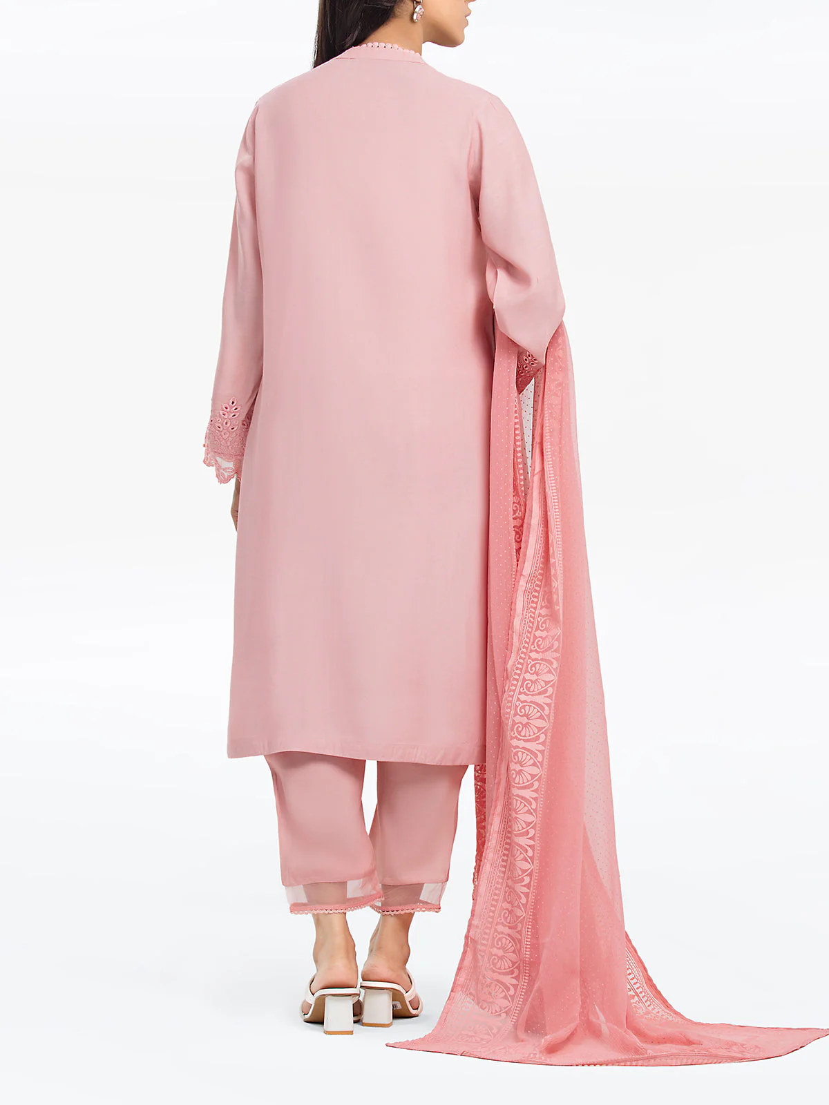 Pret Embroidered Raw Silk Suit - EWTPLE24-00020-3P - Image 5