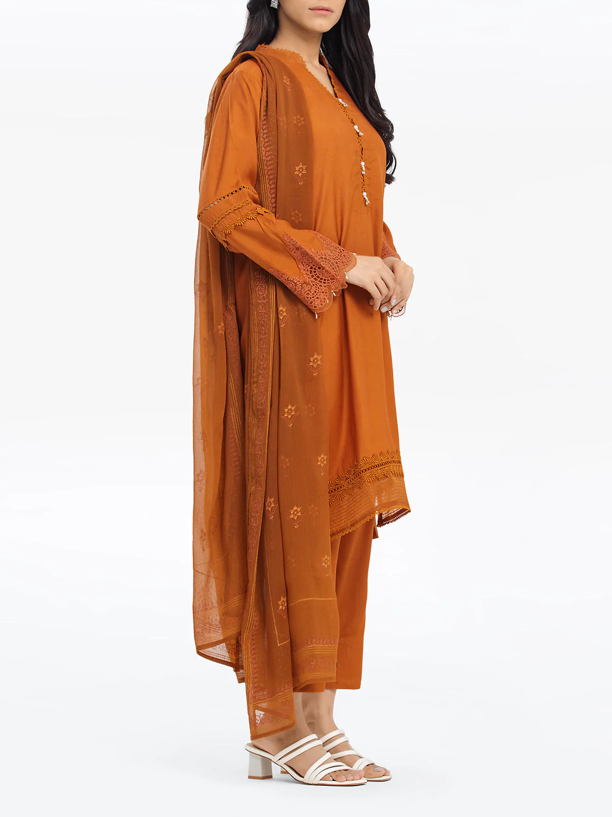 Pret Embroidered Raw Silk Suit - EWTPLE24-00022-3P - Image 5