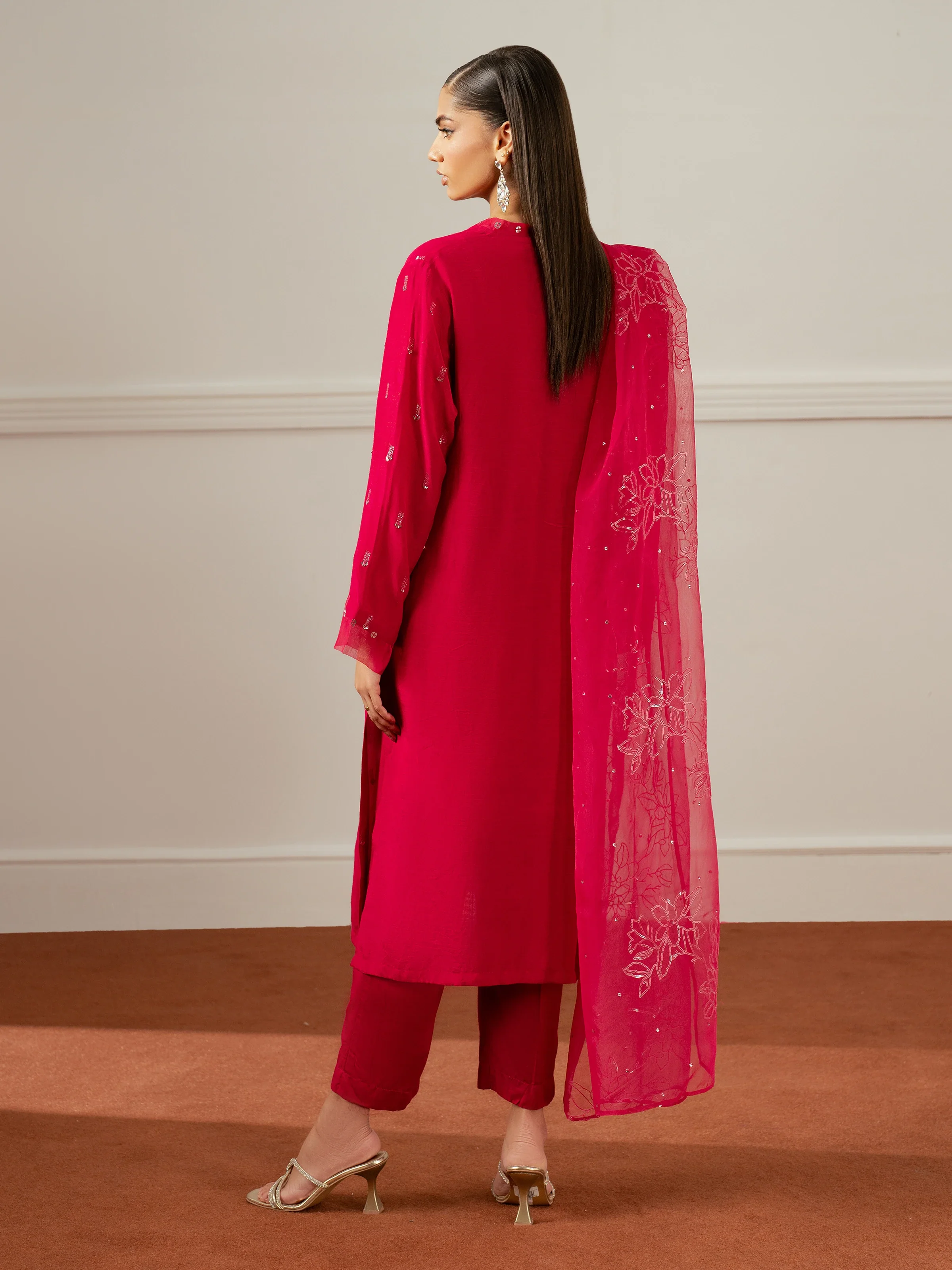 Pret Embroidered Raw Silk Suit - EWTPLE24-00035-3P - Image 5