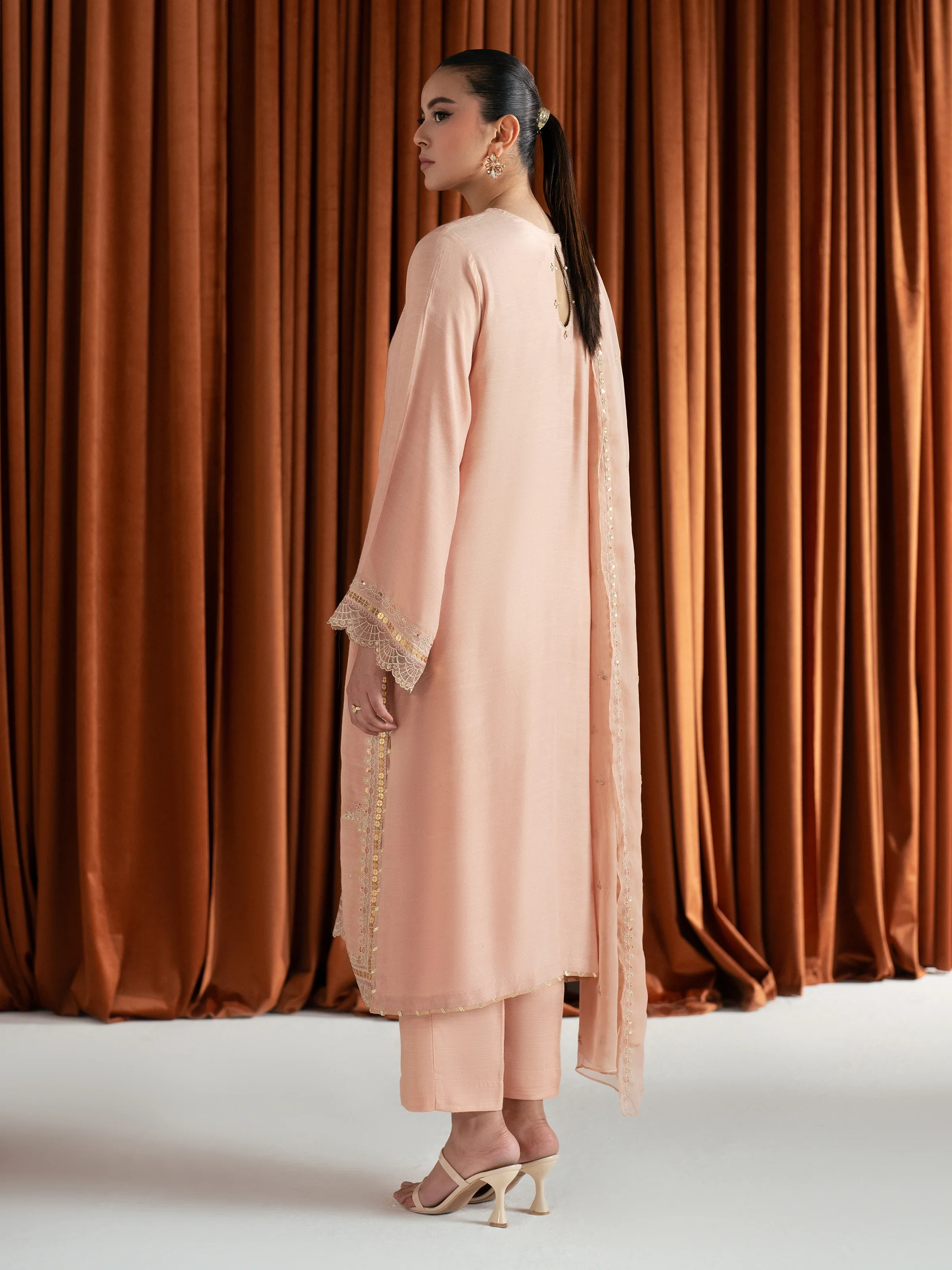 Pret Embroidered Raw Silk Suit - EWTPLE24-00036-3P - Image 6
