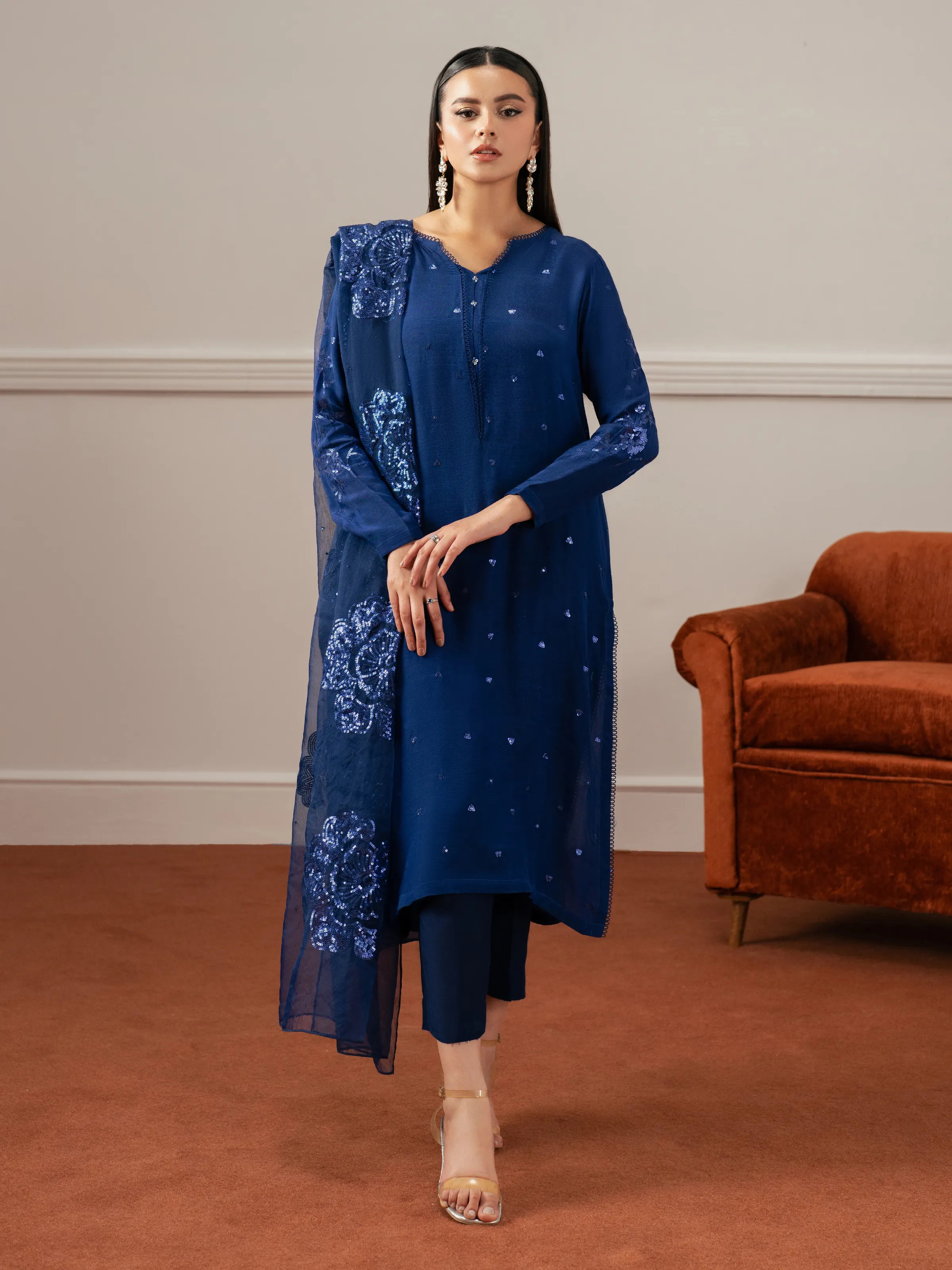 Pret Embroidered Raw Silk Suit - EWTPLE24-00041-3P