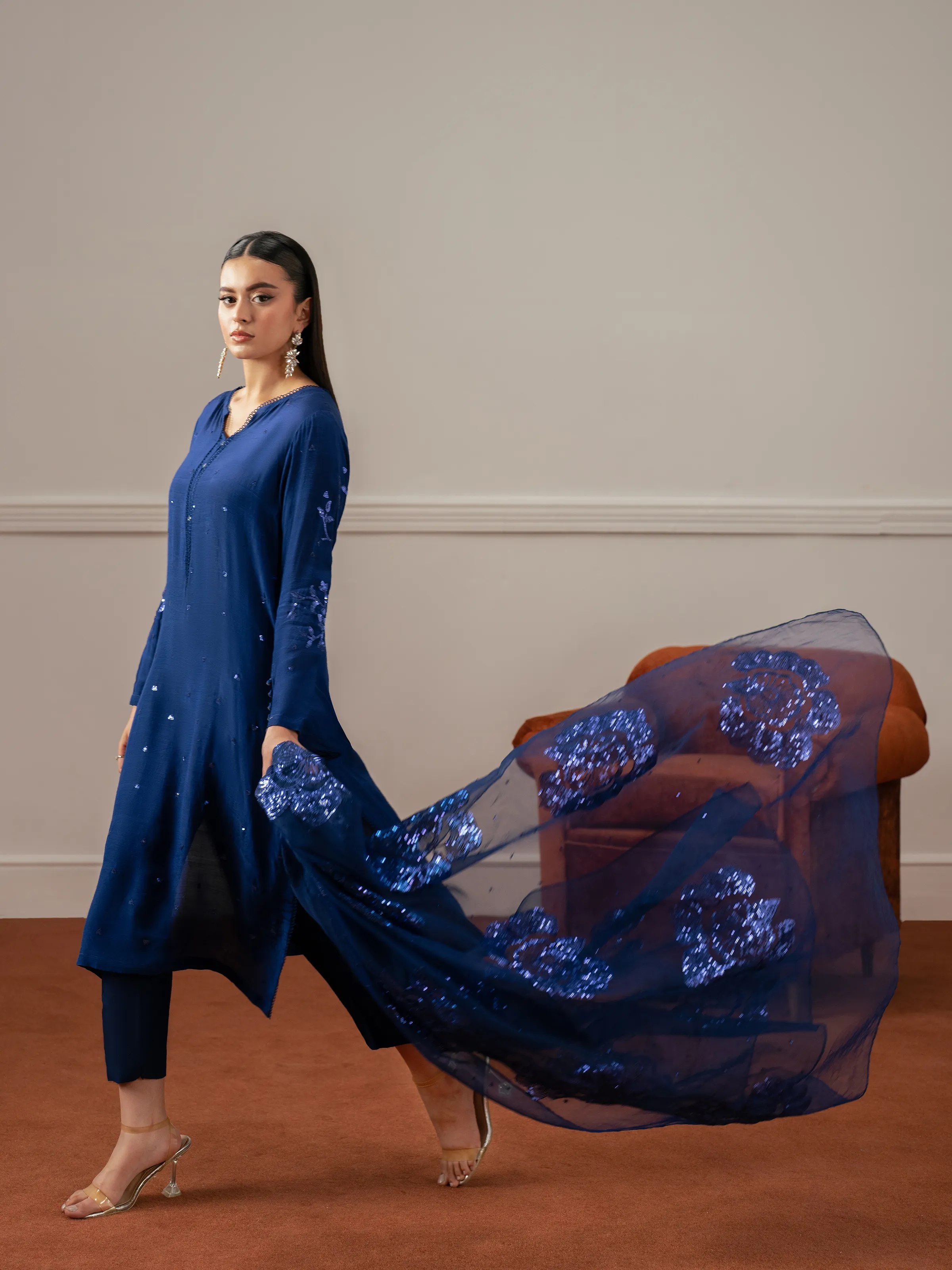 Pret Embroidered Raw Silk Suit - EWTPLE24-00041-3P - Image 5