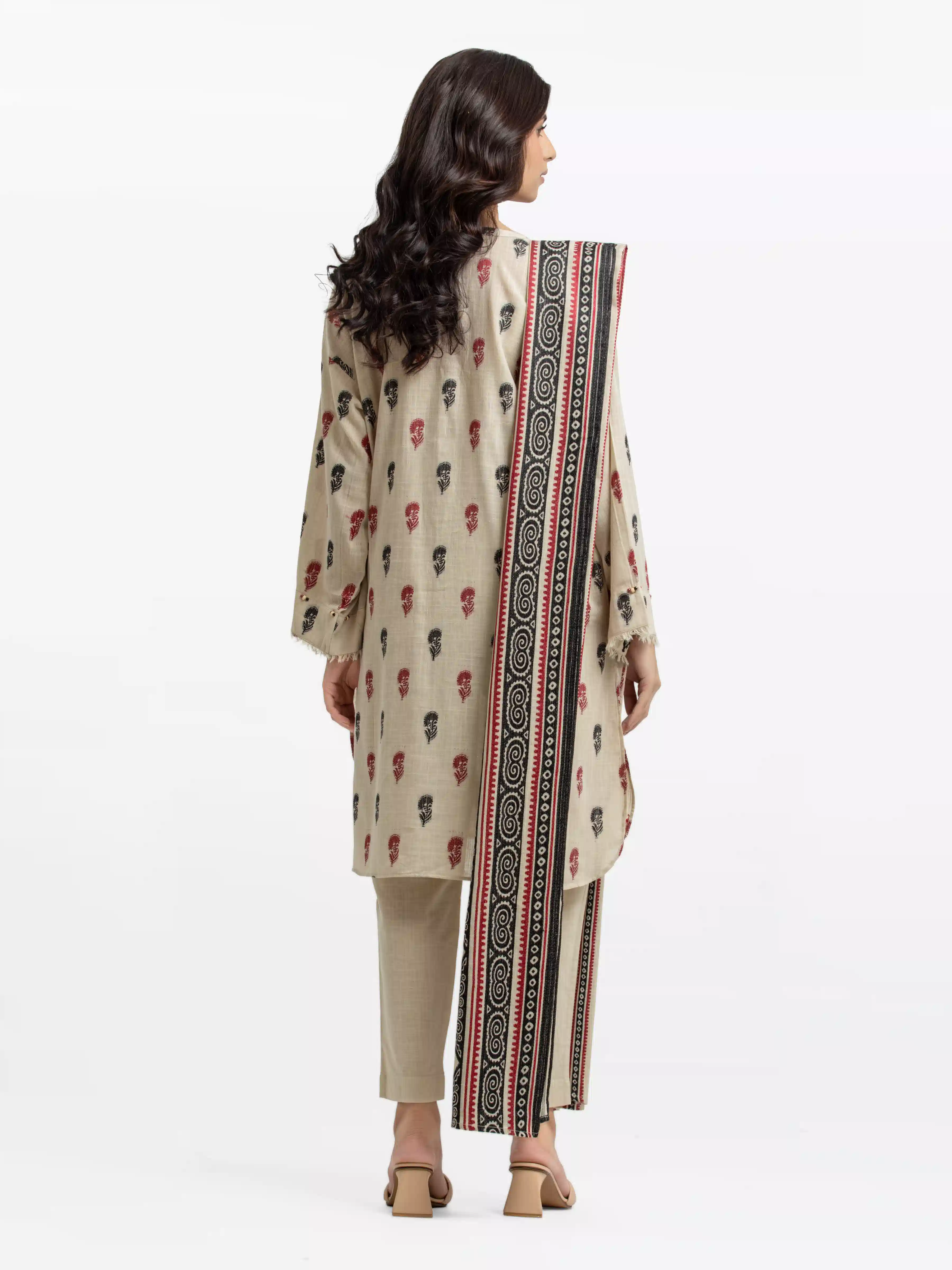 Pret Printed Jacquard Suit - EWTKS24-81165-3P - Image 3