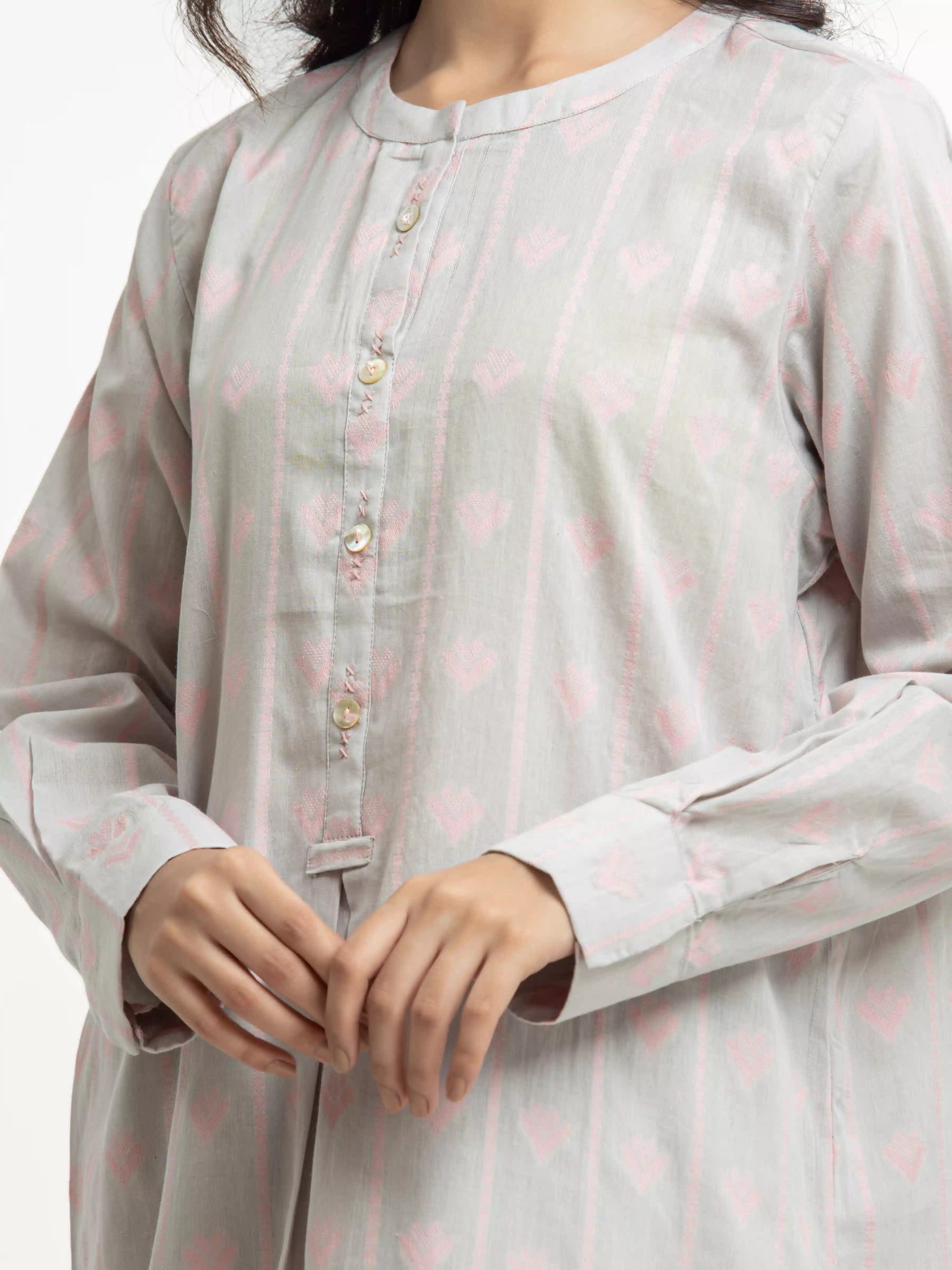 Pret Printed Jacquard Suit - EWTKS24-81167-3P - Image 2
