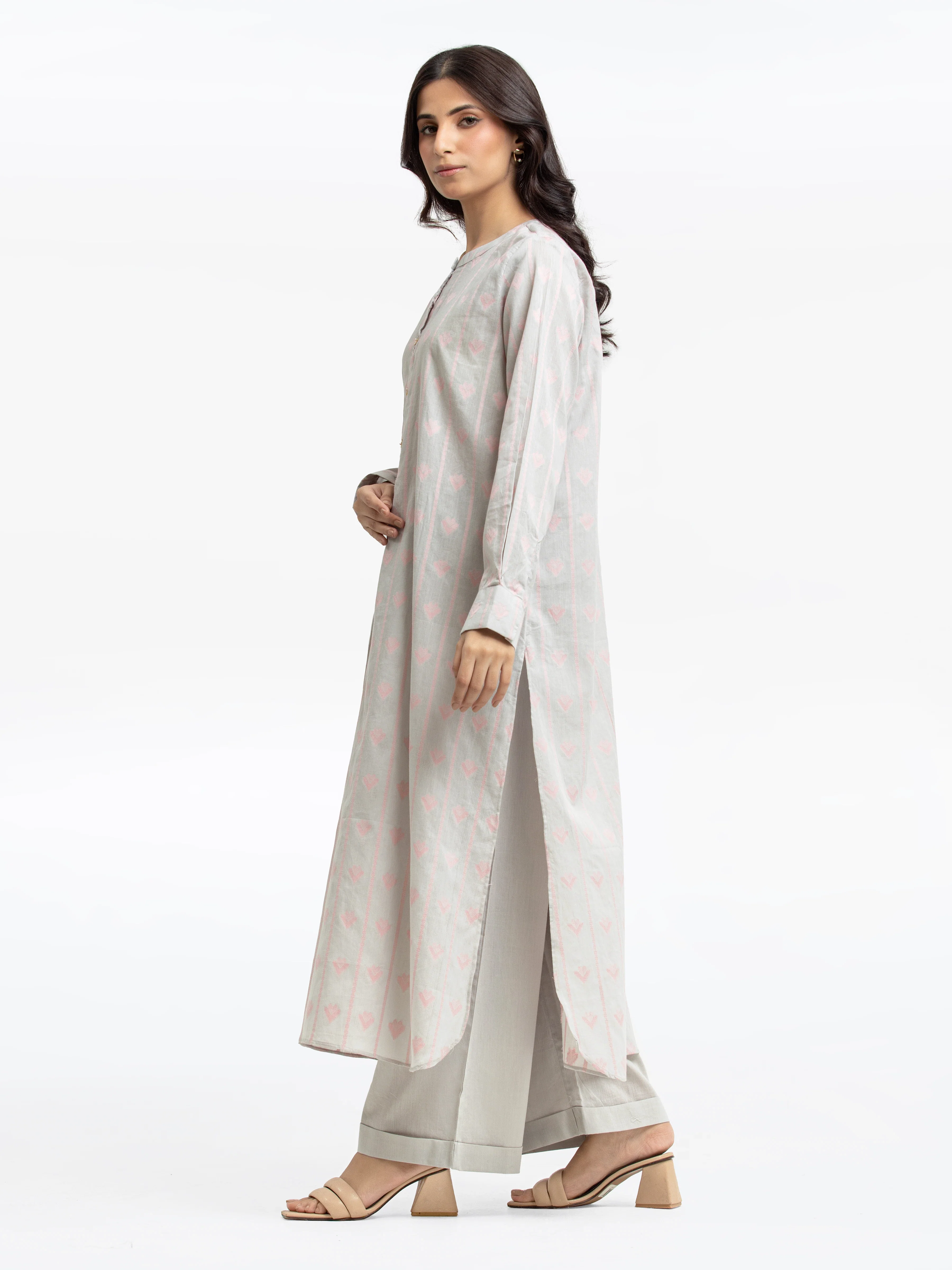 Pret Printed Jacquard Suit - EWTKS24-81167-3P - Image 3