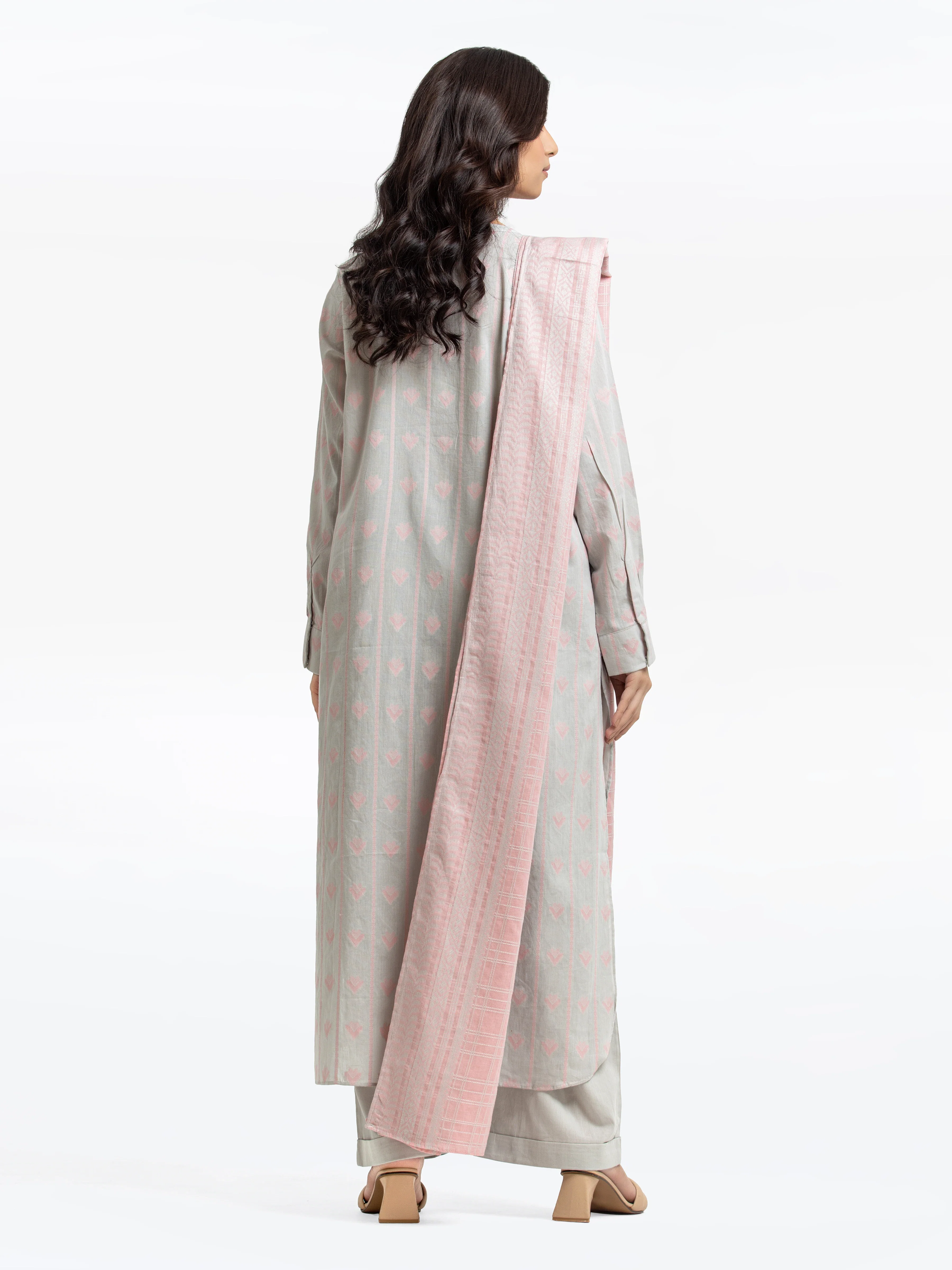 Pret Printed Jacquard Suit - EWTKS24-81167-3P - Image 4