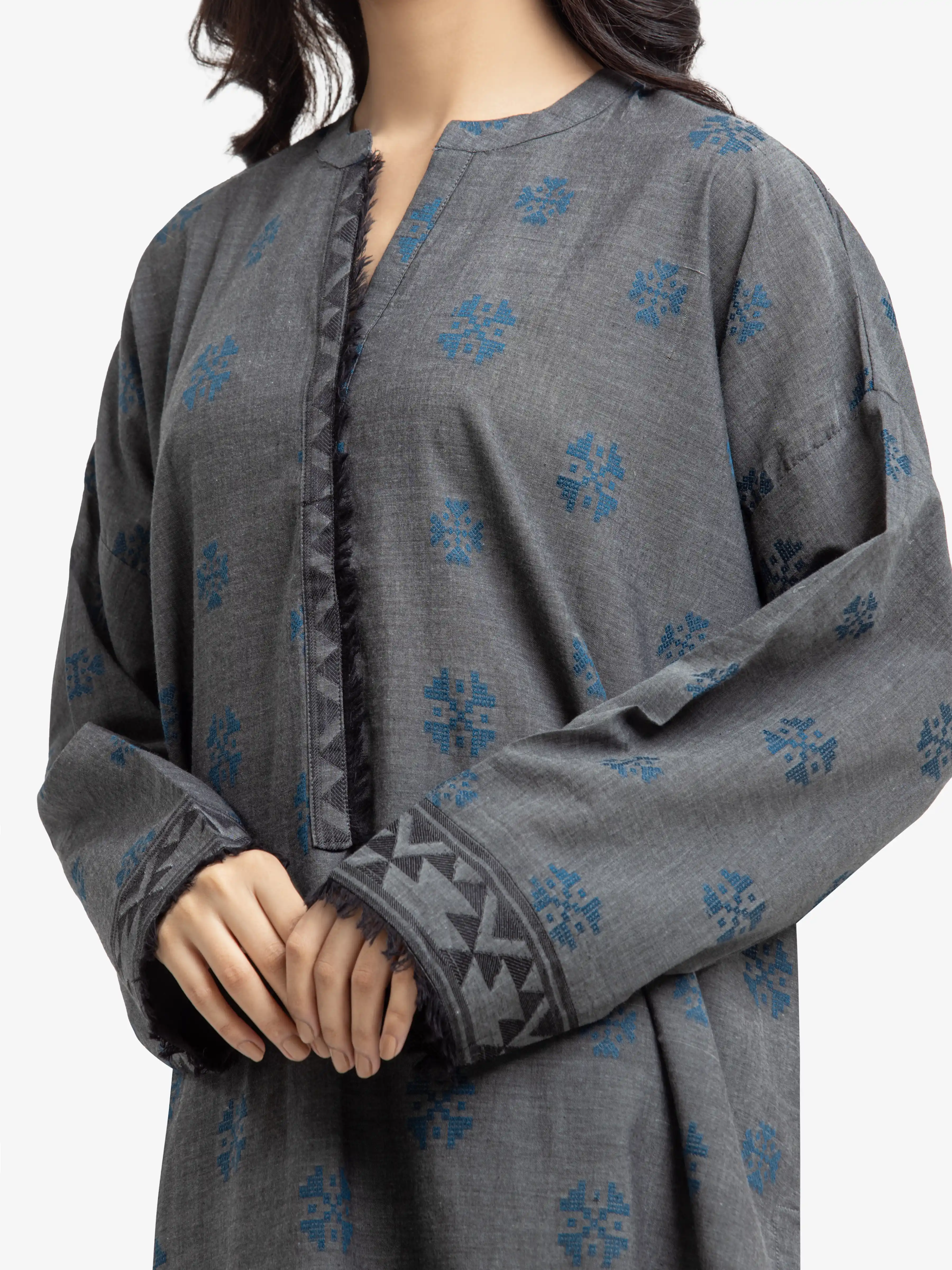 Pret Printed Jacquard Suit - EWTKS24-81168-3P - Image 3